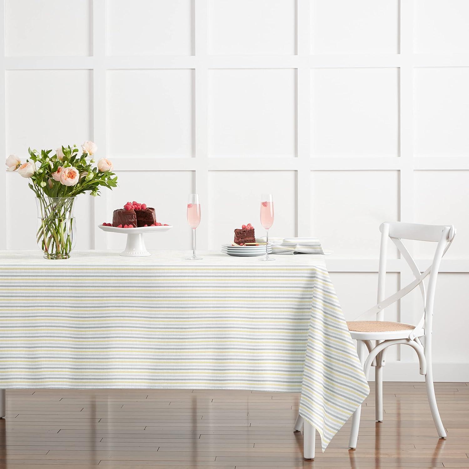 Martha Stewart Daisy Stripe Tablecloth Single Pack