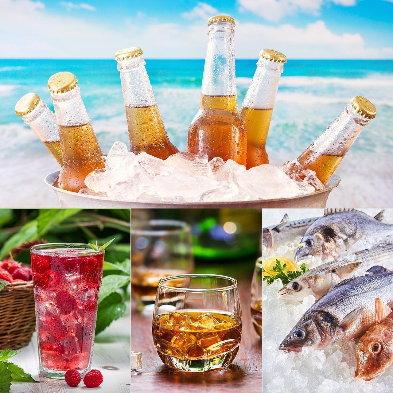 4 Bandejas de Hielo, Silicona con Tapa Extraíble, Bandejas de 14 Hielos Flexibles de Fácil Liberación, Moldes de Hielo Duraderos, Fundas Apilables y Extraíbles para Cócteles, Congeladores y Cervezas