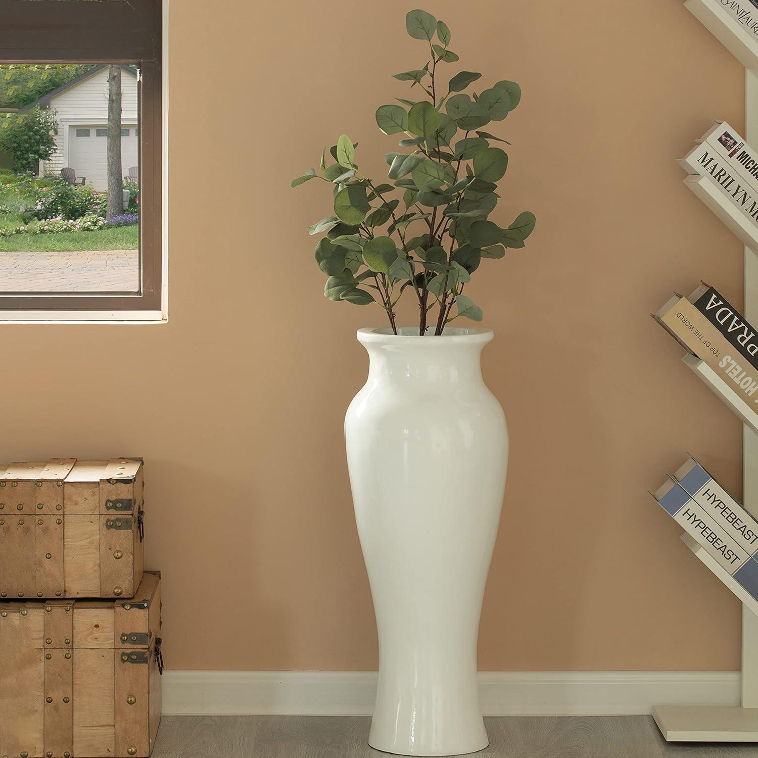 Modern floor vase, White Unique Trumpet Floor Vase, Home Interior Decoration, Modern Floor Vase, Tall Floor Vase