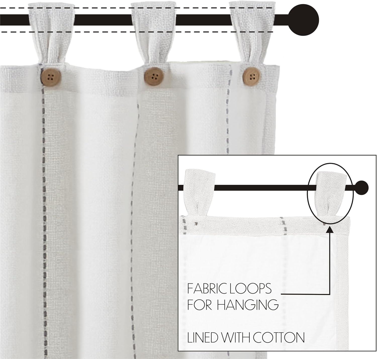 Gracie Oaks Cumberledge Stitched Burlap Tailored Window Valance