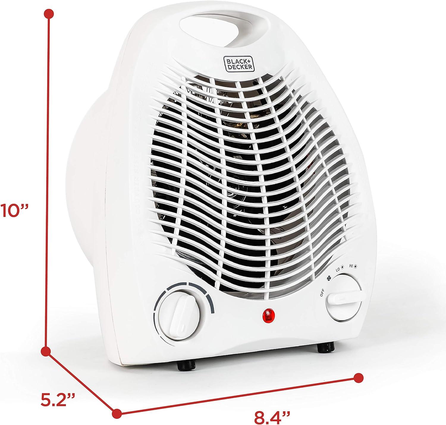 BLACK+DECKER Personal Desktop 1,500 Watt Electric Fan Compact Heater