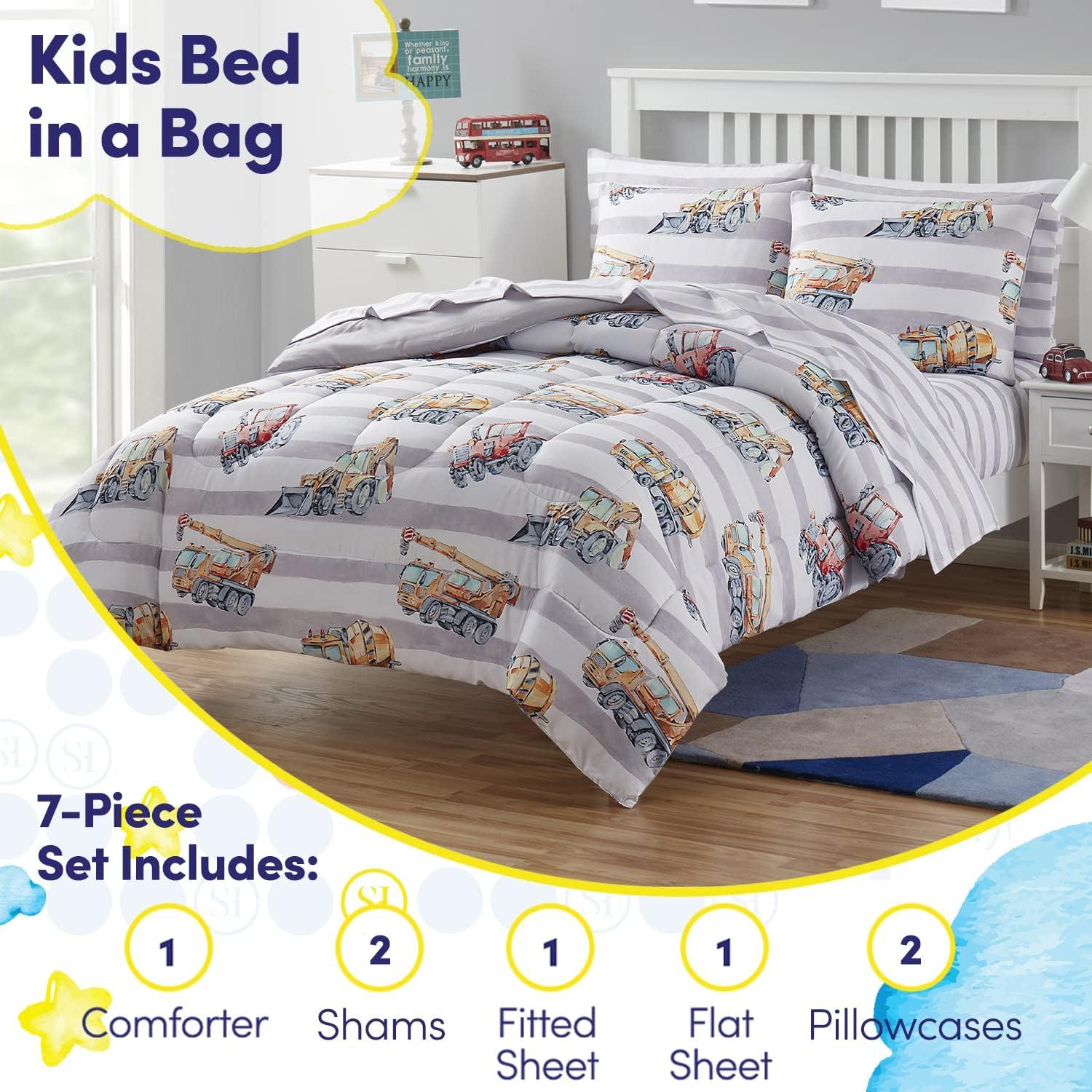 Construction Trucks Kids Printed Bedding Set Includes Sheet Set by Sweet Home Collection®