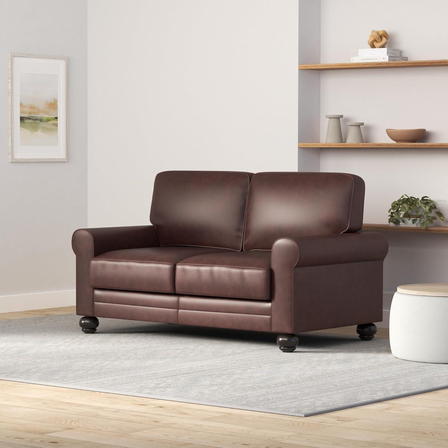 Serta Copenhagen 61" Loveseat for Two People, Pillowed Back Cushions and Rounded Arms