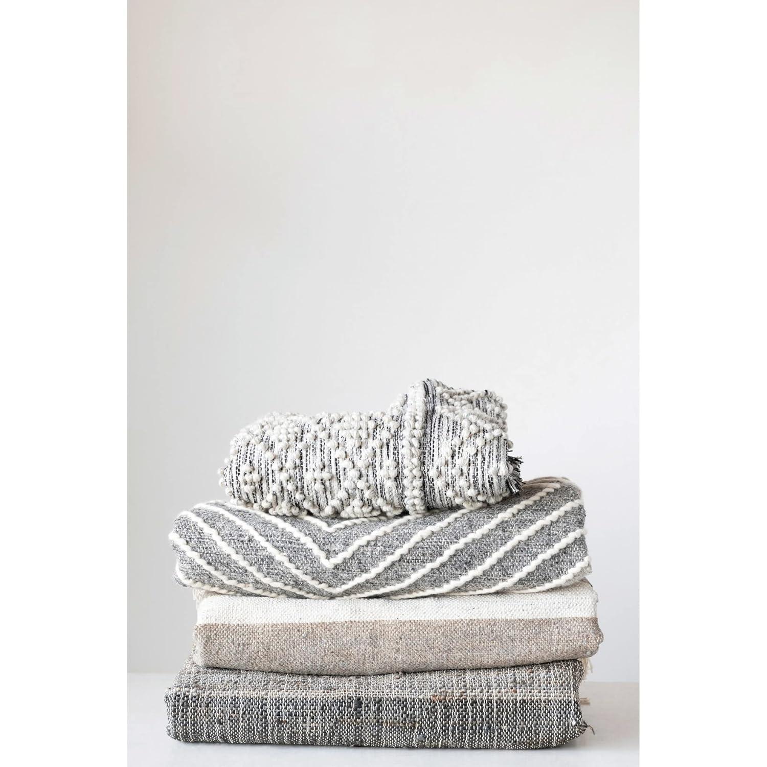Creative Co-Op Embroidered Reversible Throw Pillow