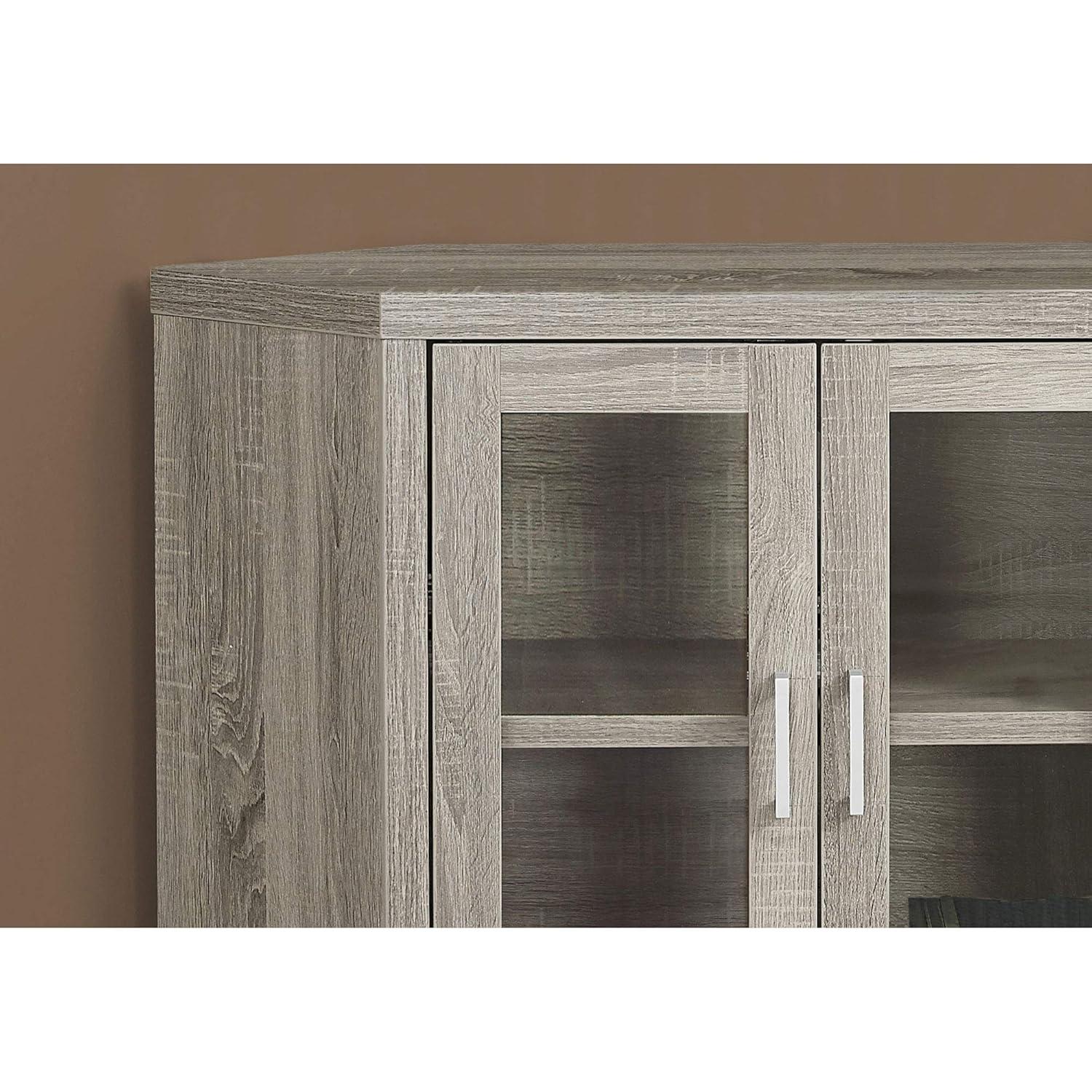 Monarch TV STAND - 42"L / DARK TAUPE CORNER WITH GLASS DOORS