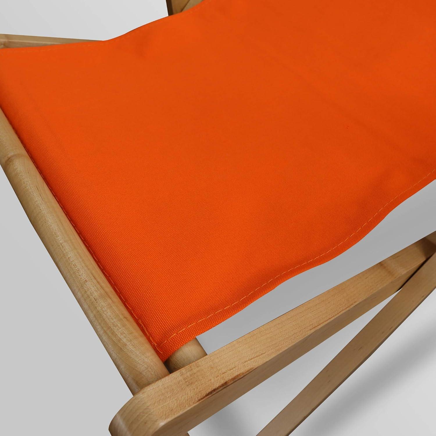 Sling Chair Natural Frame-Orange Canvas