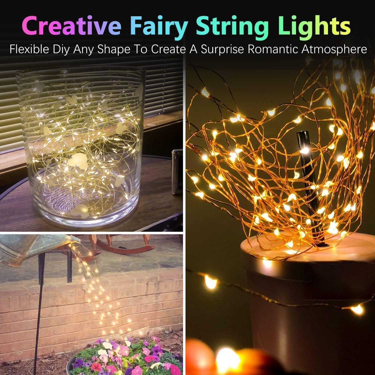 33 ft 100 LED Fairy Lights with Remote Timer, 2 Pack Twinkle String Lights for Bedroom, Party, Christmas Decor, Warm White