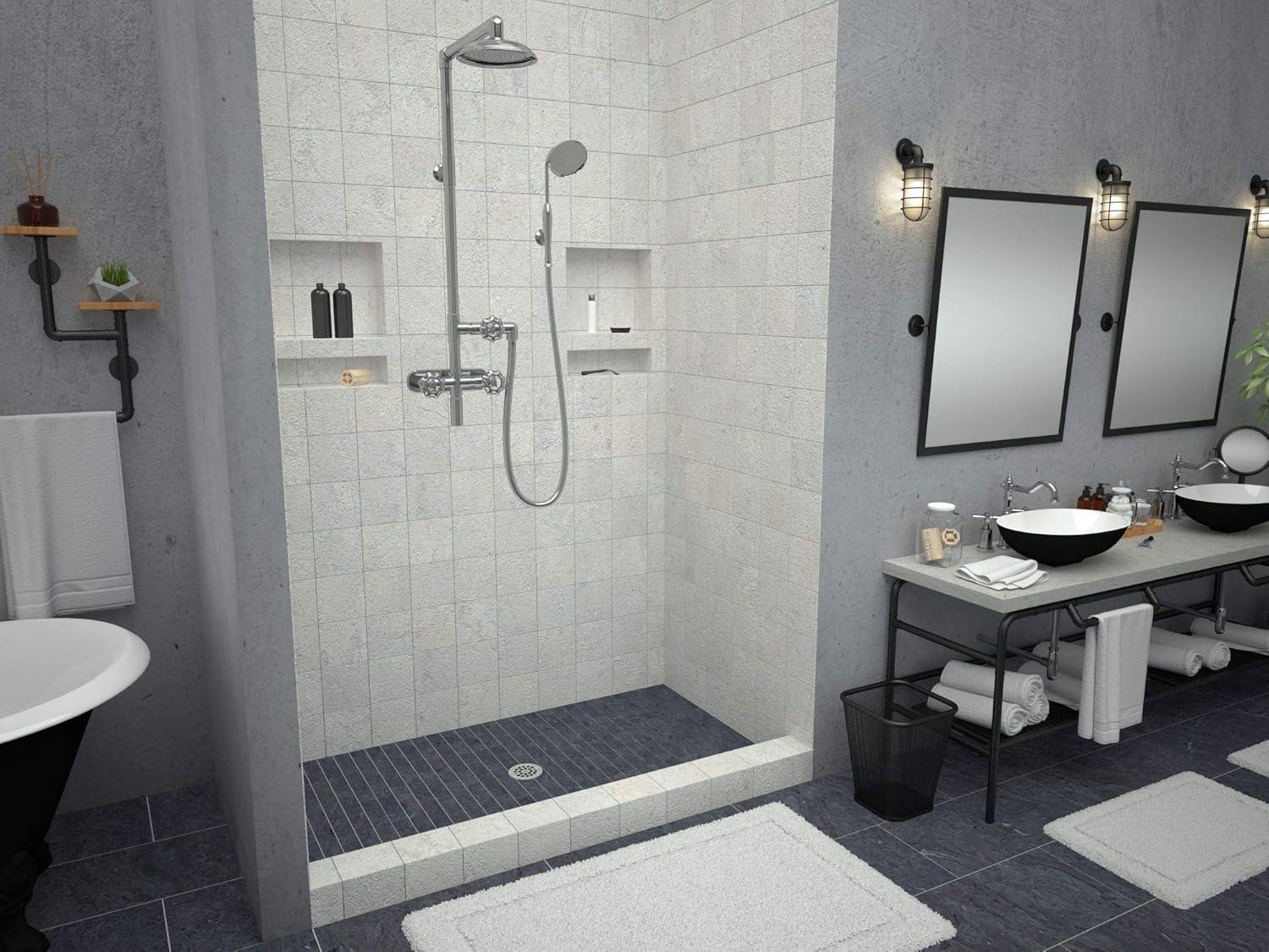 Tile Redi P3260c-Pvc Redi Base 60" X 32" Rectangular Shower Base - Chrome