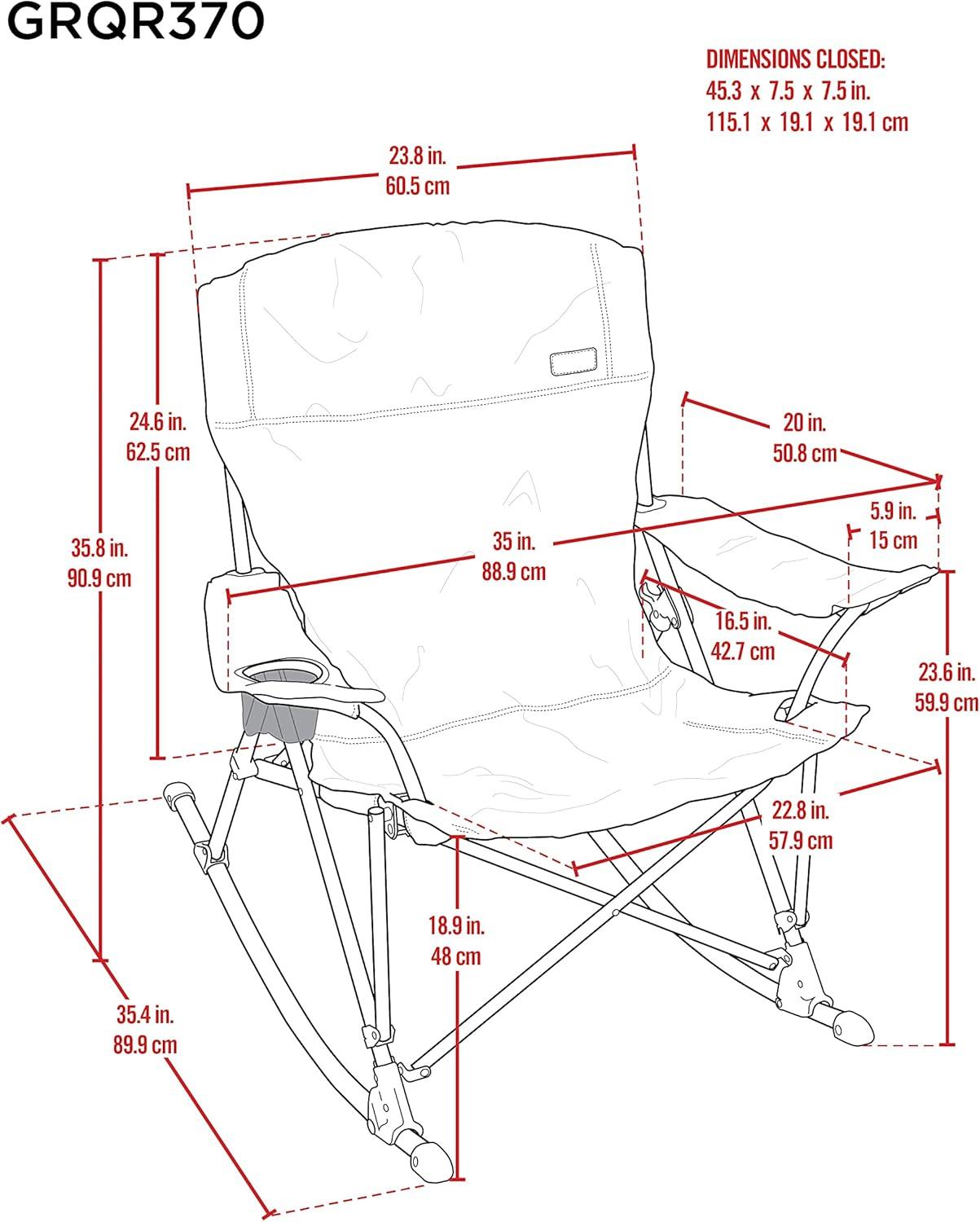 Orange PVC-Coated Folding Rocking Chair with Arms