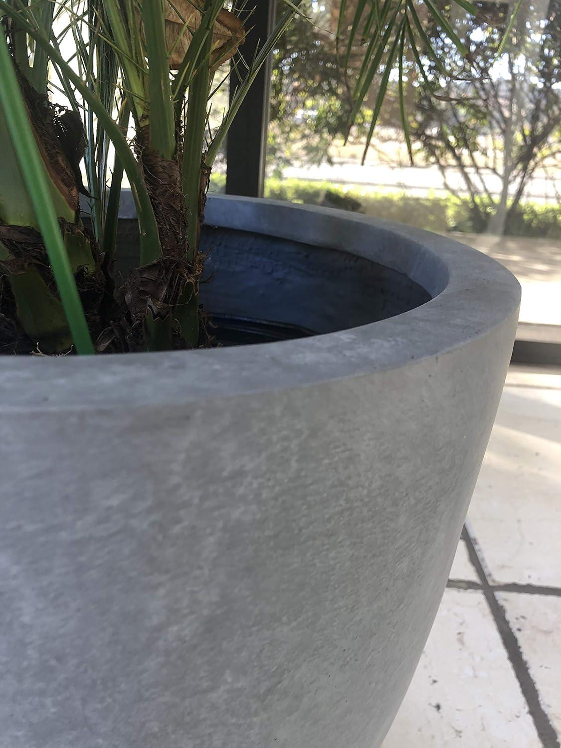 9" Kante Lightweight Concrete Modern Outdoor Planter Gray - Rosemead Home & Garden, Inc