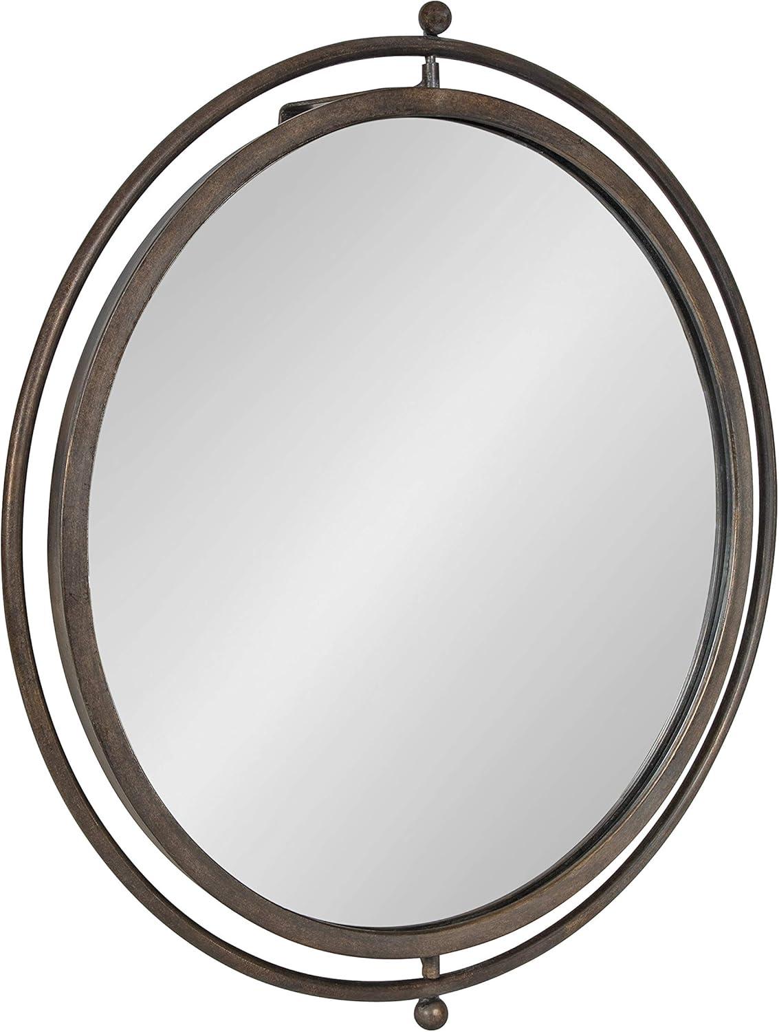 21"x23" Baron Pivot Decorative Wall Mirror Silver - Kate & Laurel All Things Decor: Swivel Rod, Easy Mount
