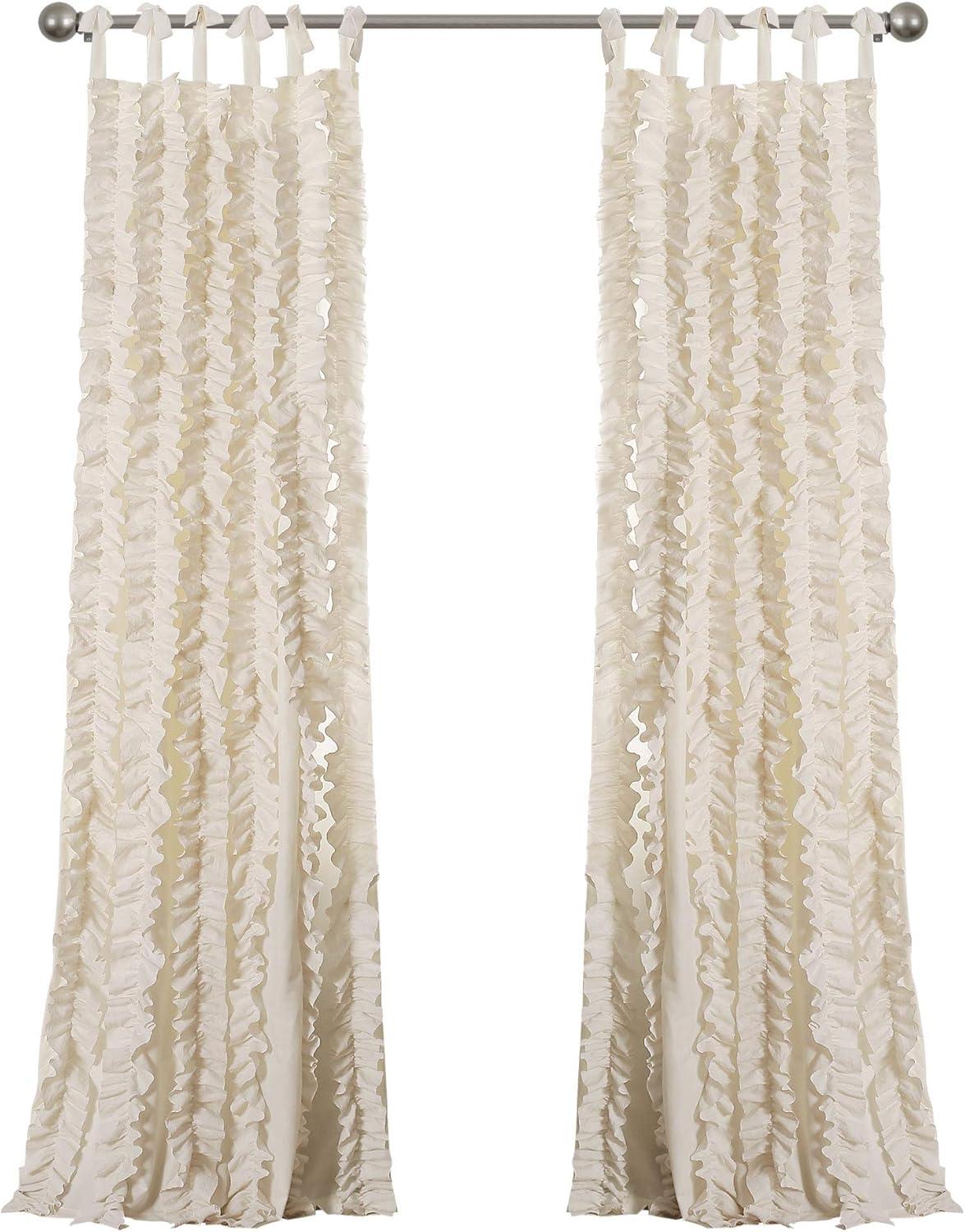 Lush Decor Sophia Ruffle Polyester Semi Sheer Curtain Pair (Set of 2)