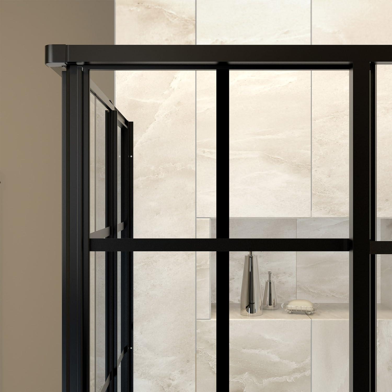 French Corner 42" x 74.75" Square Sliding Shower Enclosure with Base Included