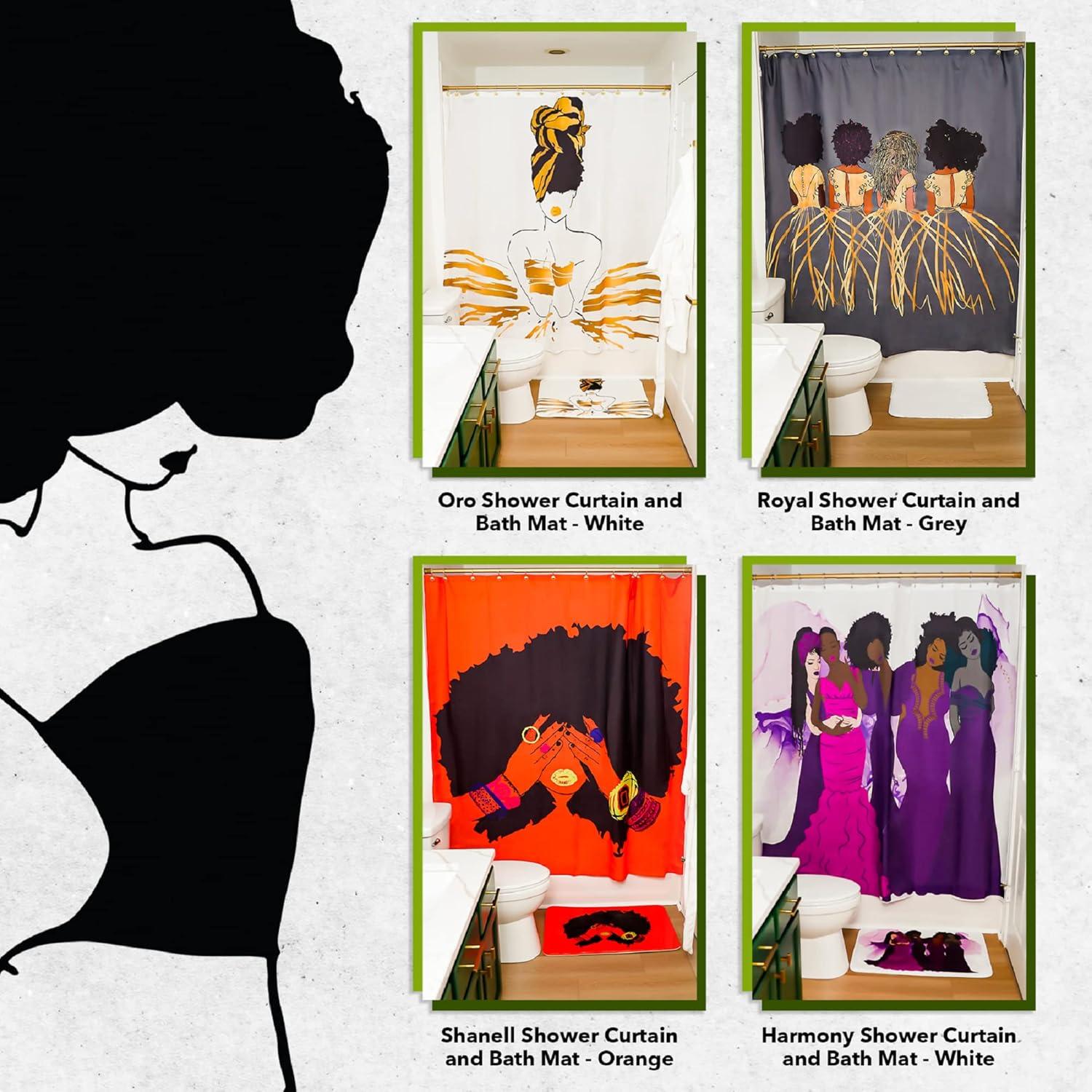 Pardon My Fro | Lily Grommet Shower Curtain, Pink