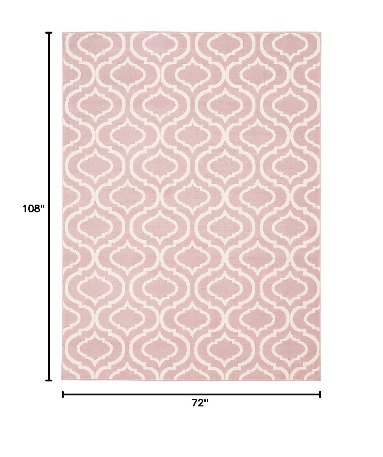 Nourison Jubilant 6' x 9' Pink Indoor Area Rug Moroccan Casual Trellis by Nourison