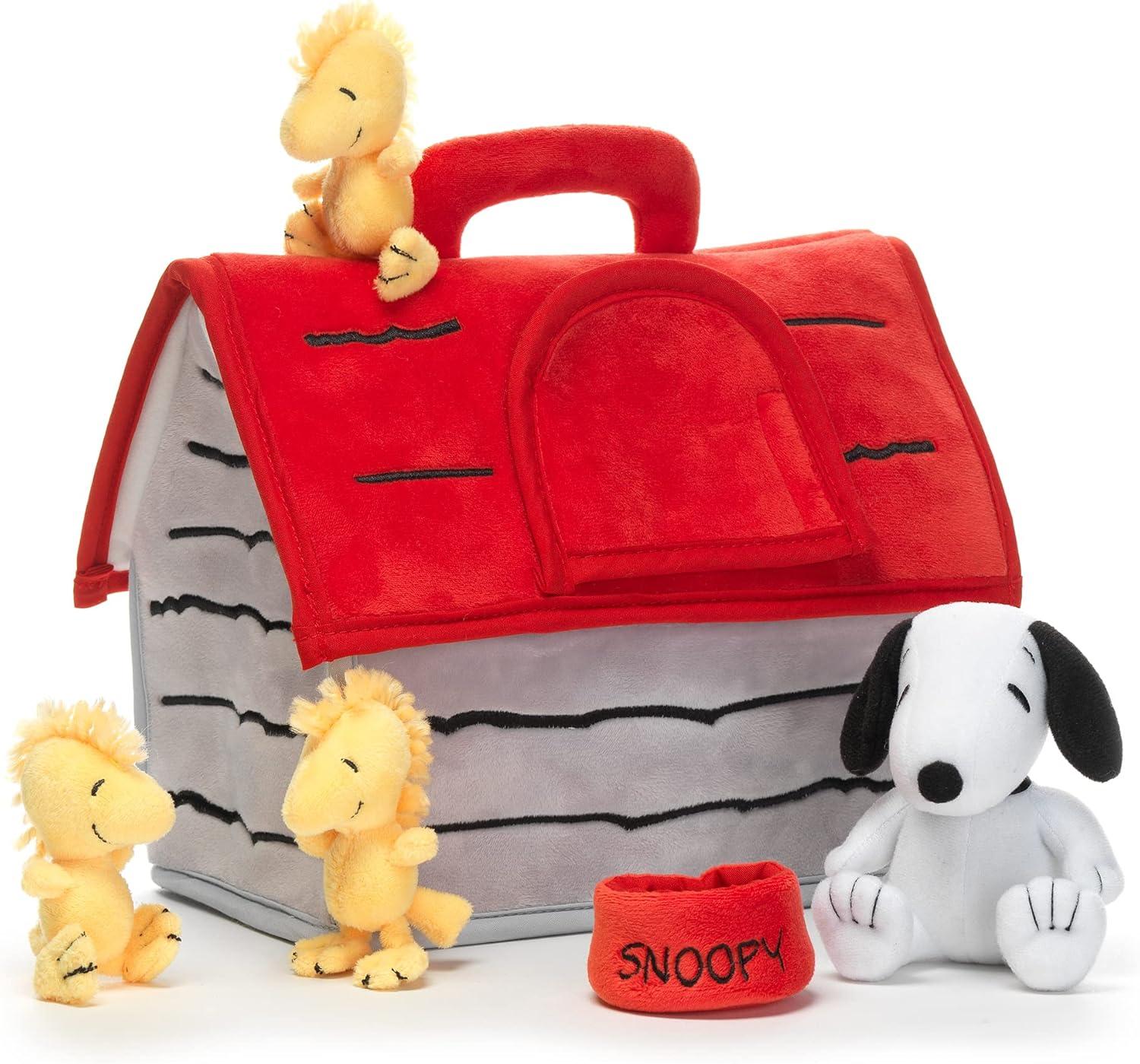 Lambs & Ivy Classic Snoopy Interactive Plush Doghouse with 5 Stuffed Animal Toys