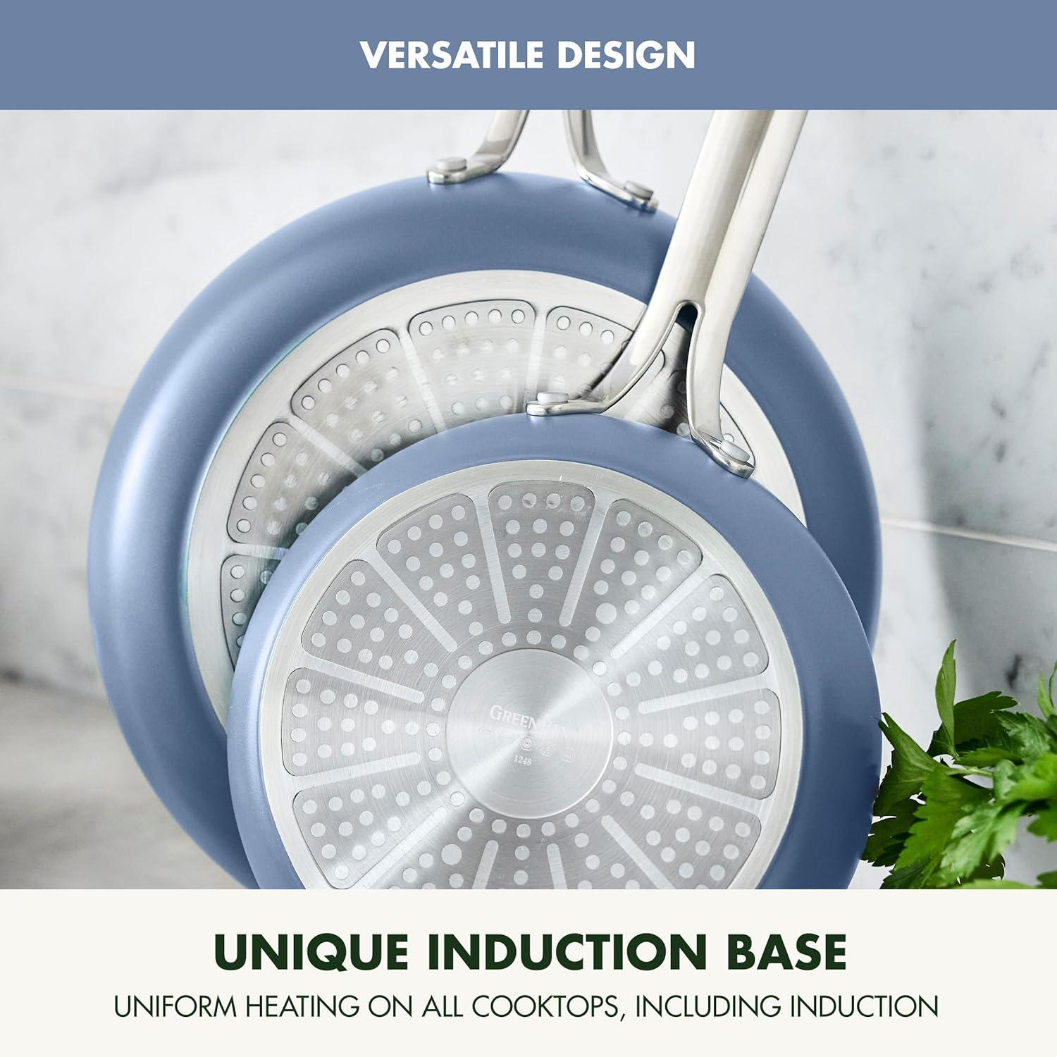 GreenPan GreenPan Nova 8in and 10in 2 Piece Frying Pan Skillet Set, Healthy Ceramic Nonstick, PFAS-Free, Induction Suitable, Dishwasher and Oven Safe