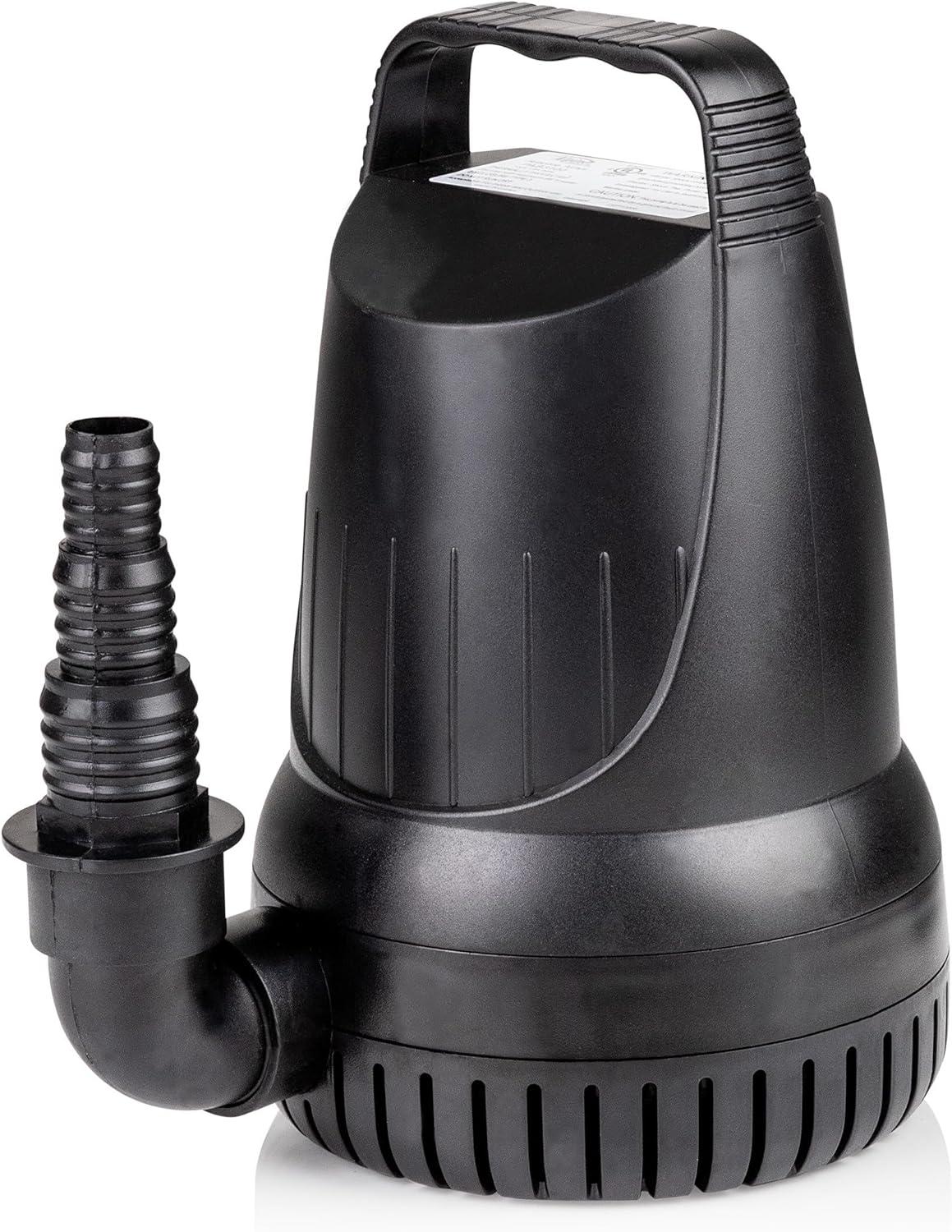 Alpine 1500 GPH Black Submersible Water Pump with 33 Ft. Cord