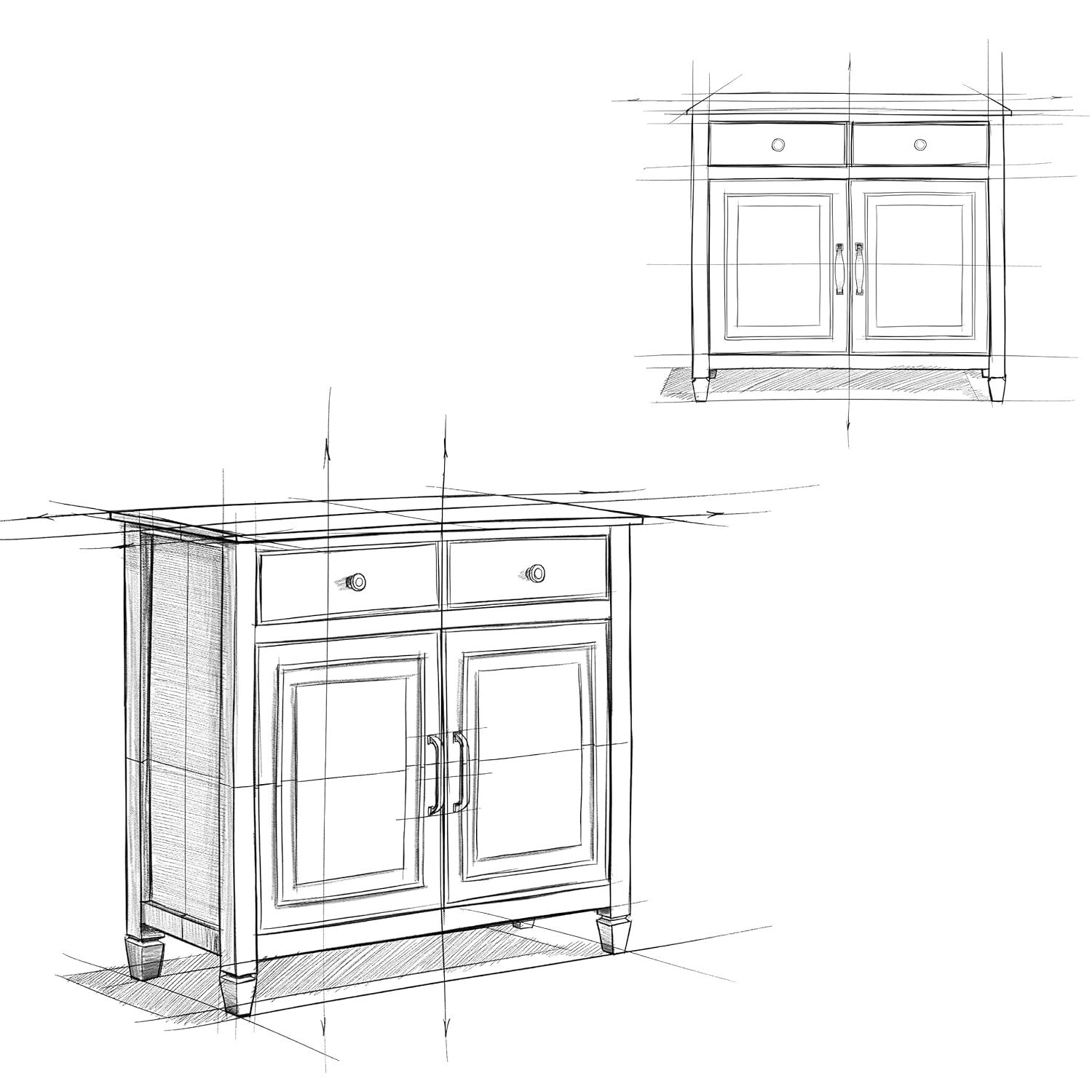 Simpli Home Connaught 40"W Solid Wood 2-Shelf Entryway Storage Cabinet with 2 Storage Drawers