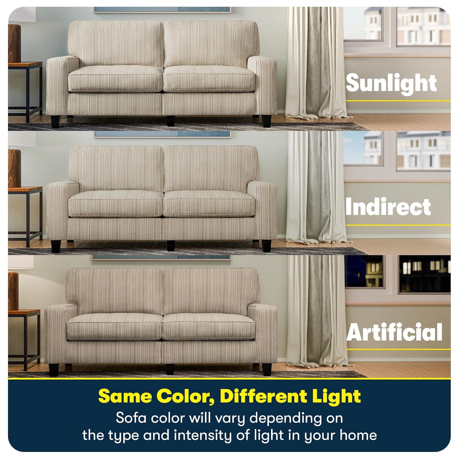 Serta Palisades 78" Track Arm Sofa, Easy Care Fabric, Soft Pillow Back, Pocket Coil Seat Cushions