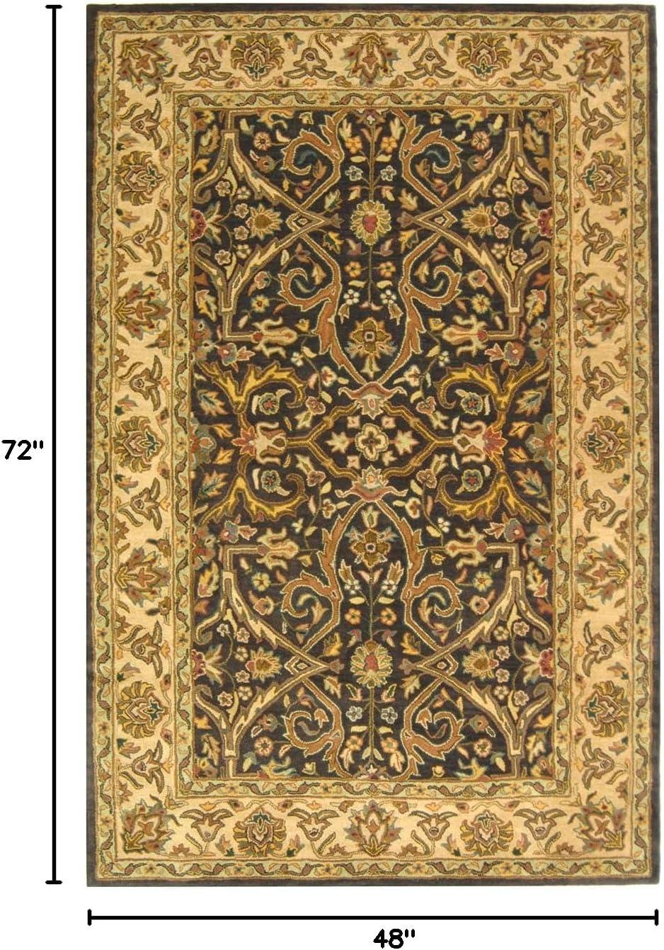 SAFAVIEH Heritage Oslo Traditional Wool Area Rug, Charcoal/Beige, 4' x 6'