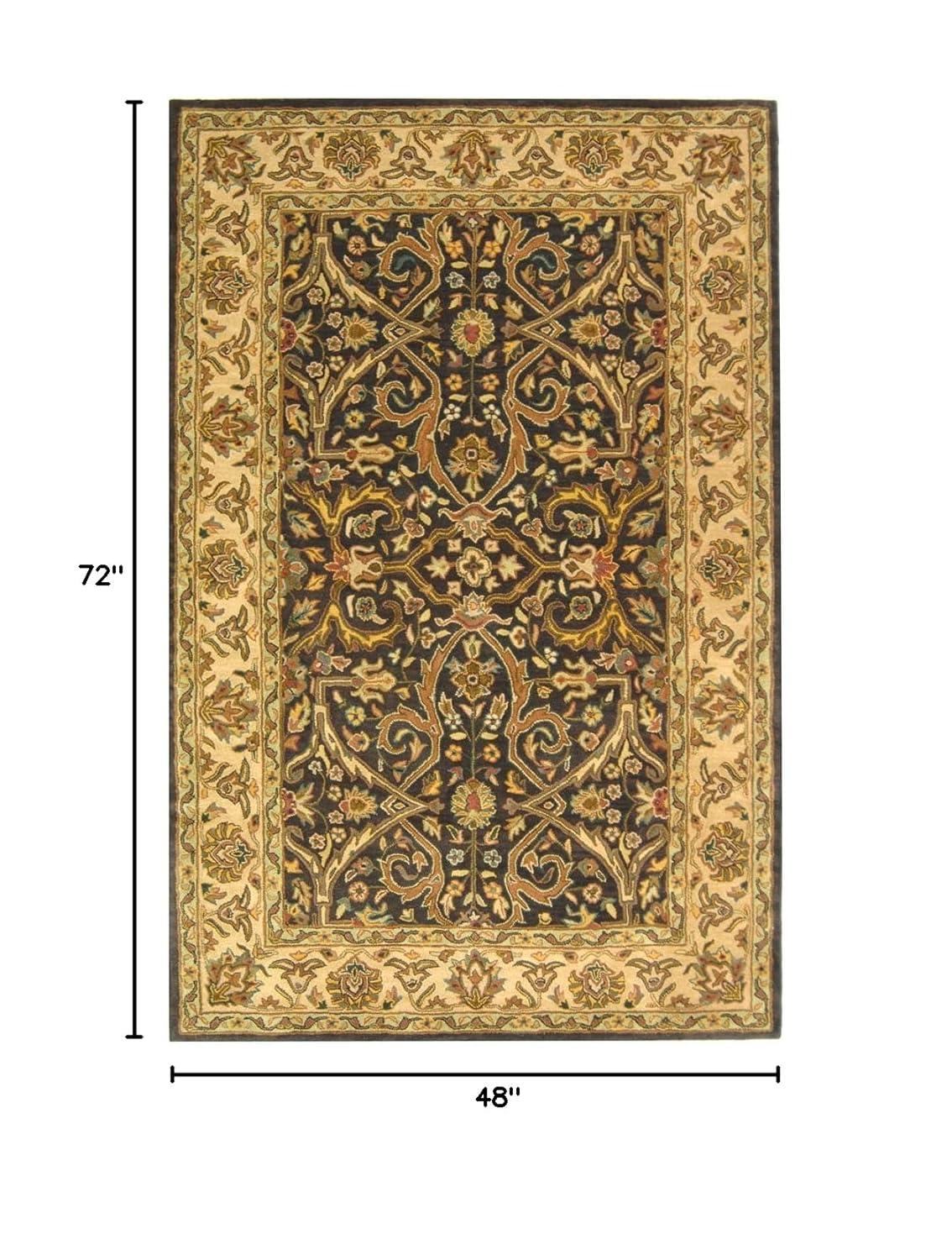 SAFAVIEH Heritage Oslo Traditional Wool Area Rug, Charcoal/Beige, 4' x 6'