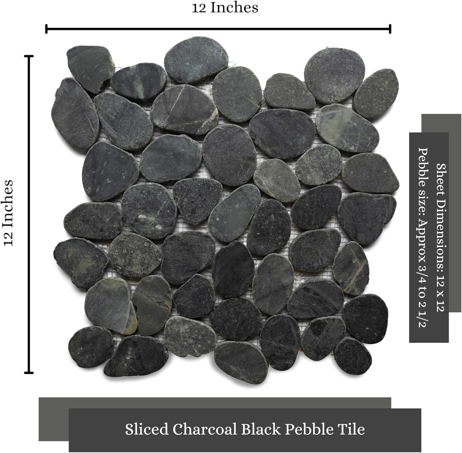 Congo Random Sized Natural Stone Mosaic Tile in Black