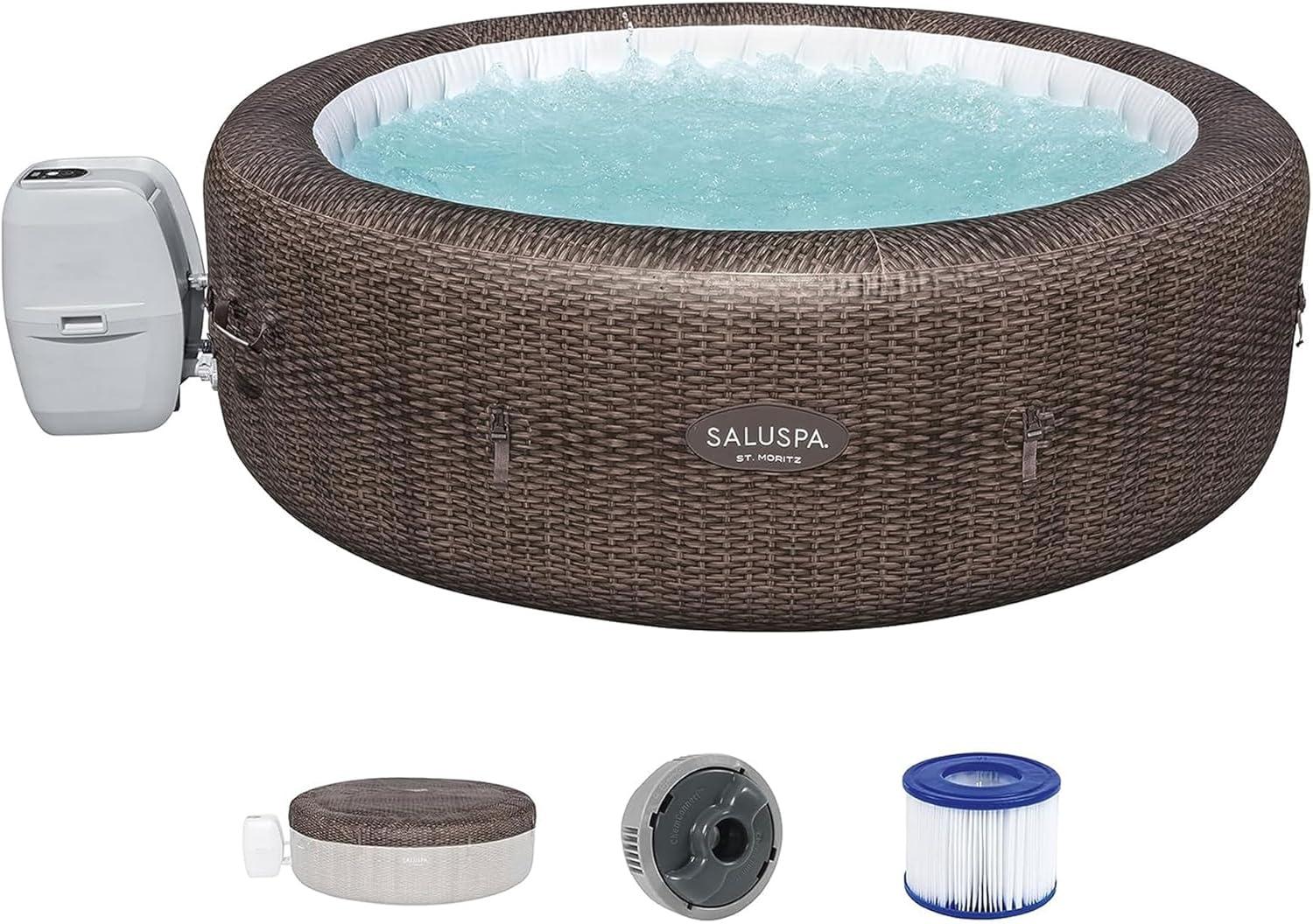 Bestway St. Moritz Brown Inflatable 7-Person Hot Tub with AirJets