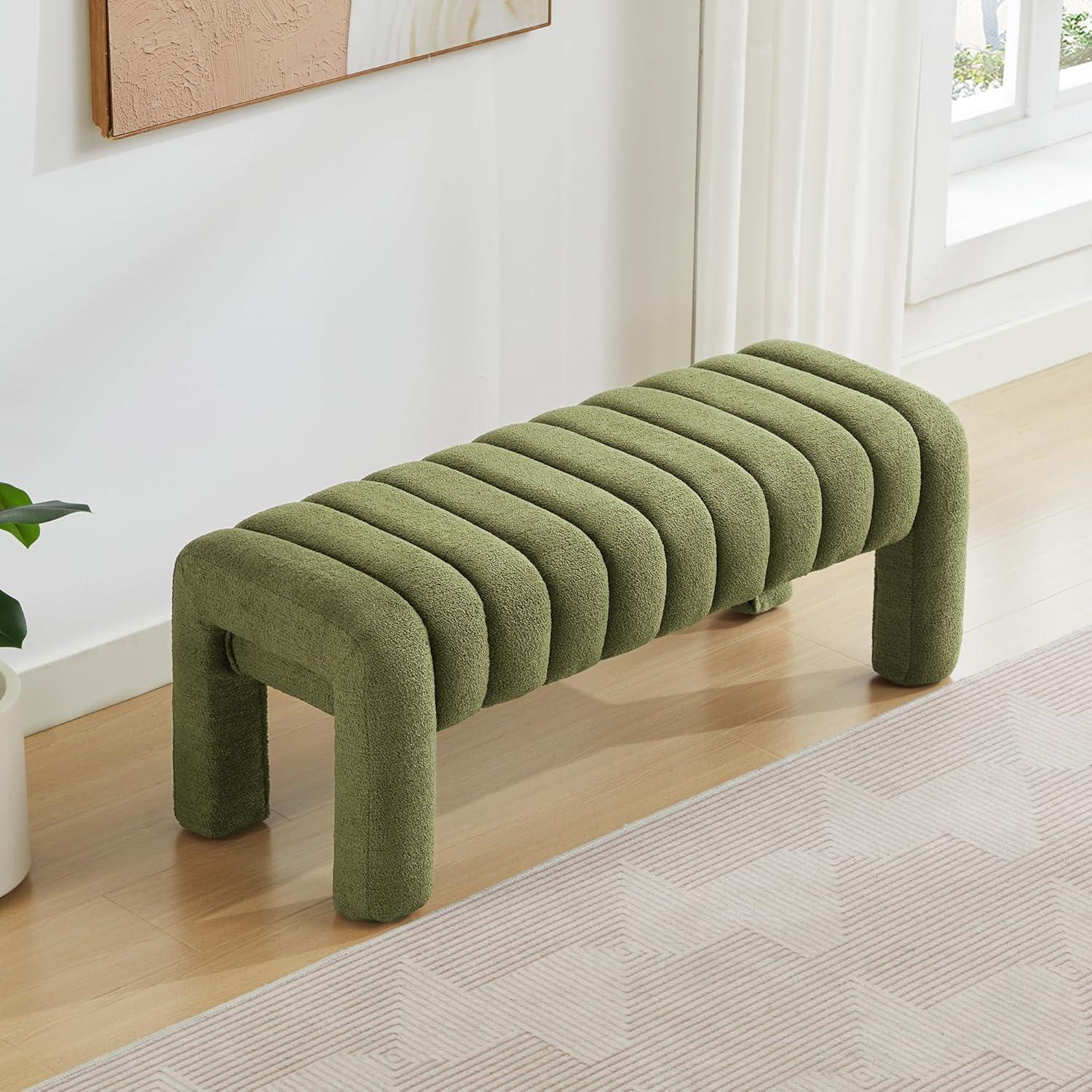 Oyan 43"or 63"W Channel Tufted Upholstered Bedroom Bench