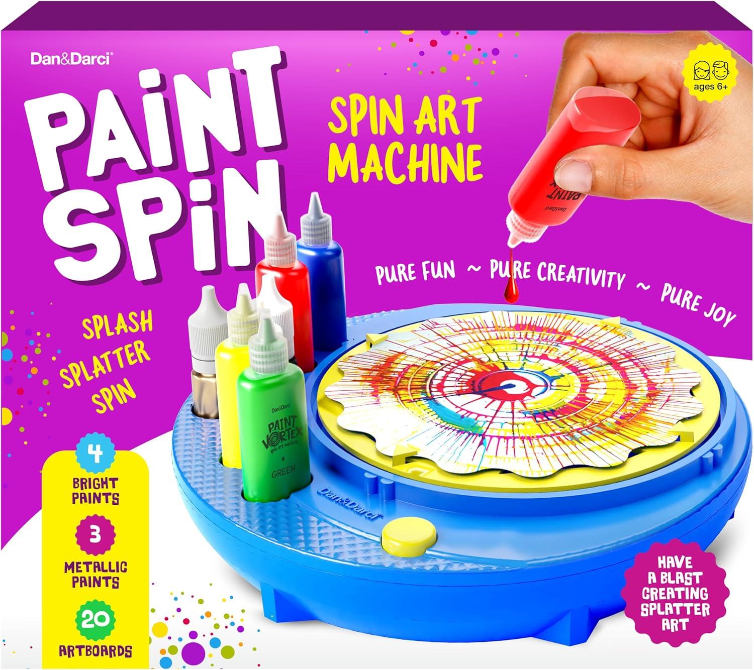 Kids Spin Art Machine Kit with Metallic Paints and Artboards