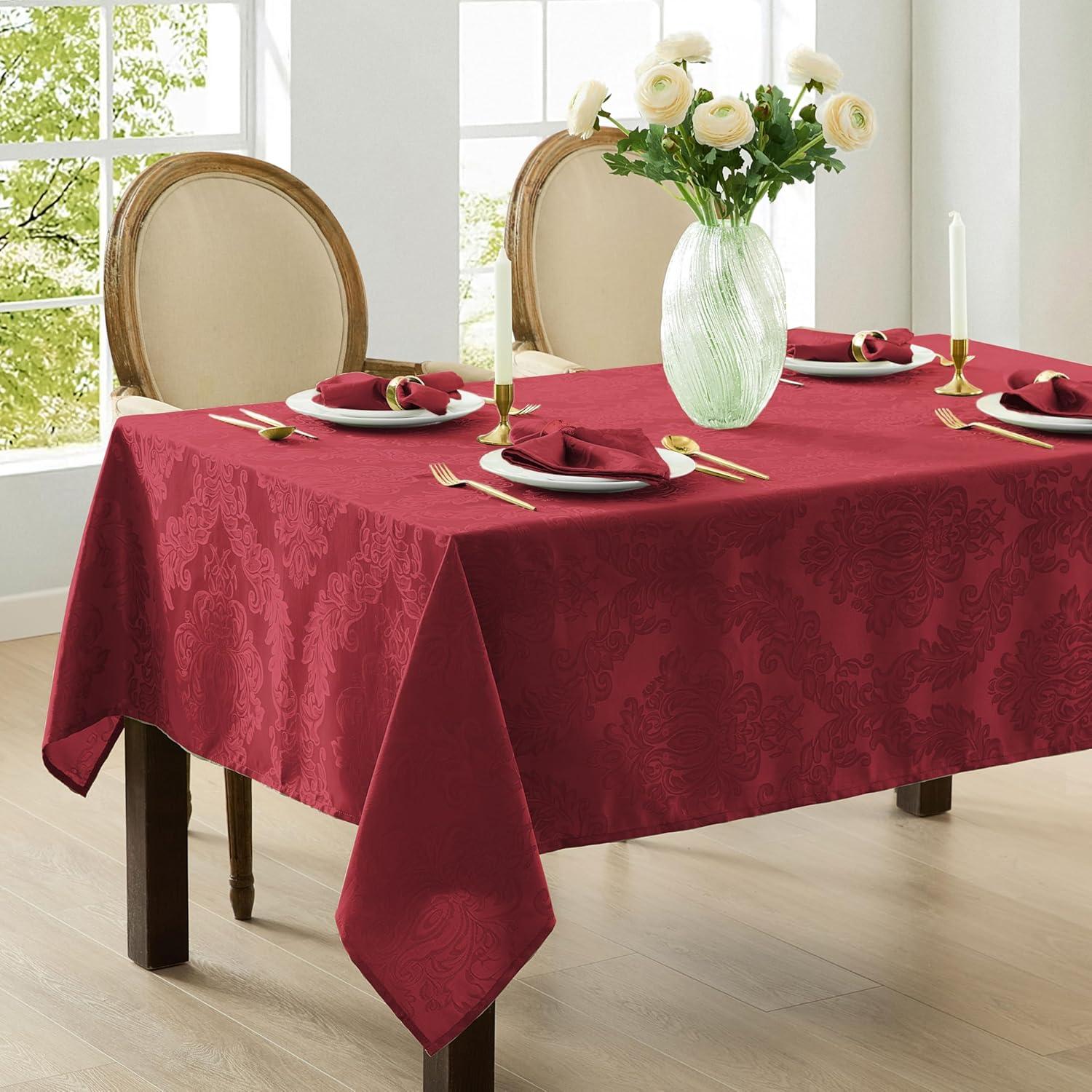 Ophelia & Co. Burchfield Solid Floral Jacquard Damask Polyester Tablecloth