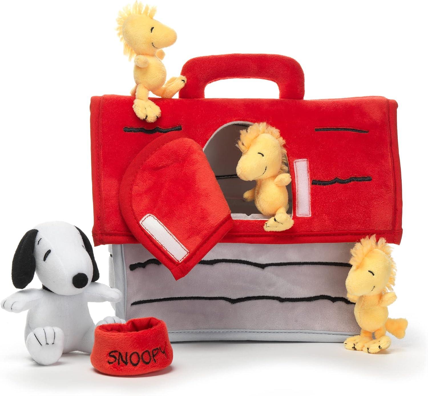 Lambs & Ivy Classic Snoopy Interactive Plush Doghouse with 5 Stuffed Animal Toys