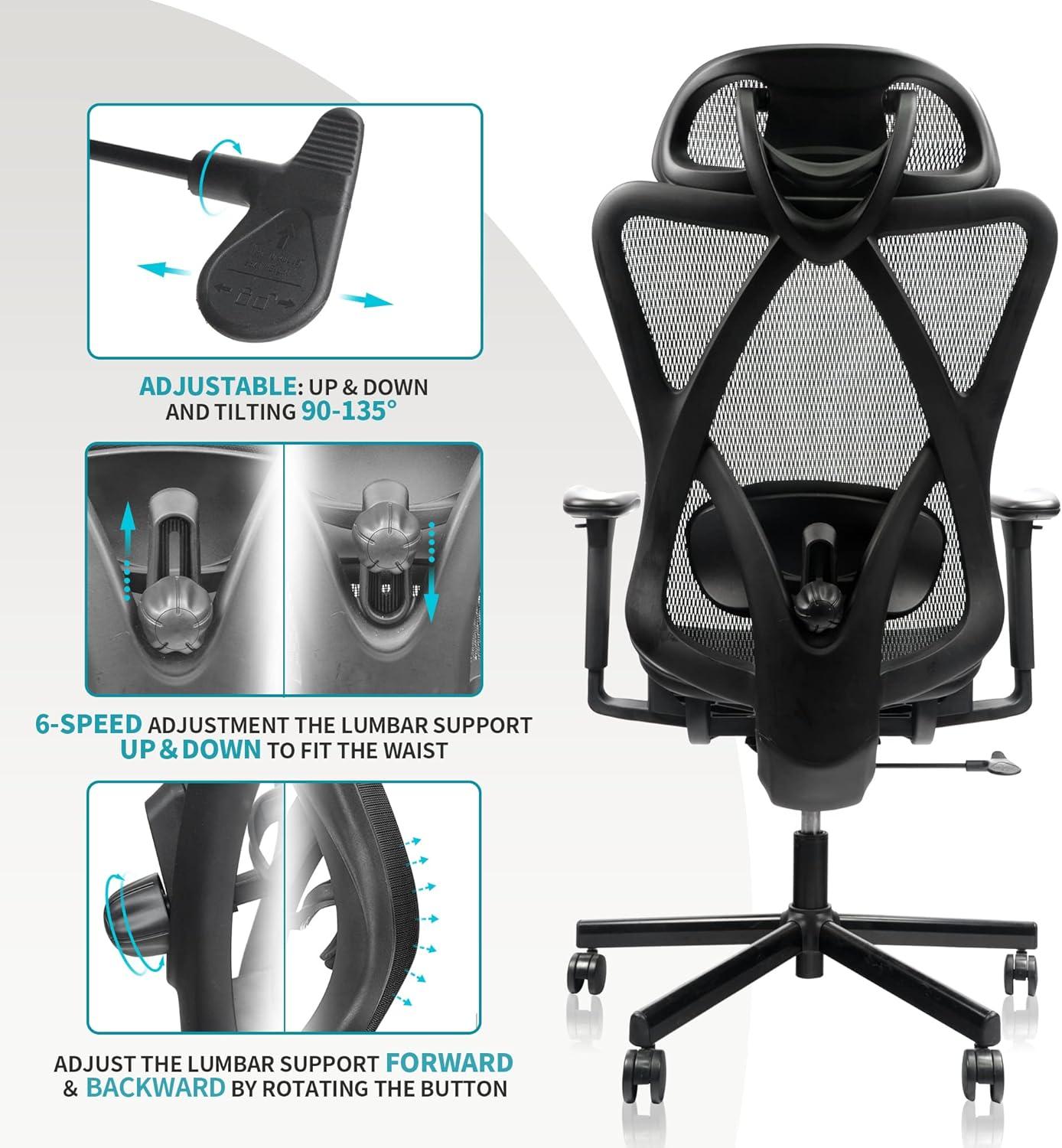 Black Mesh High Back Ergonomic Swivel Office Chair