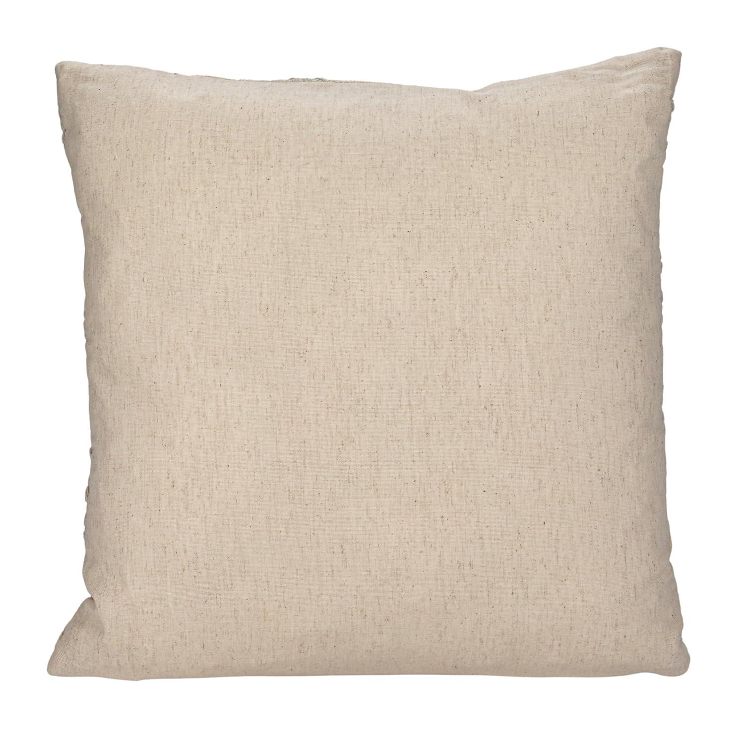 Embroidered Cotton Reversible Throw Pillow