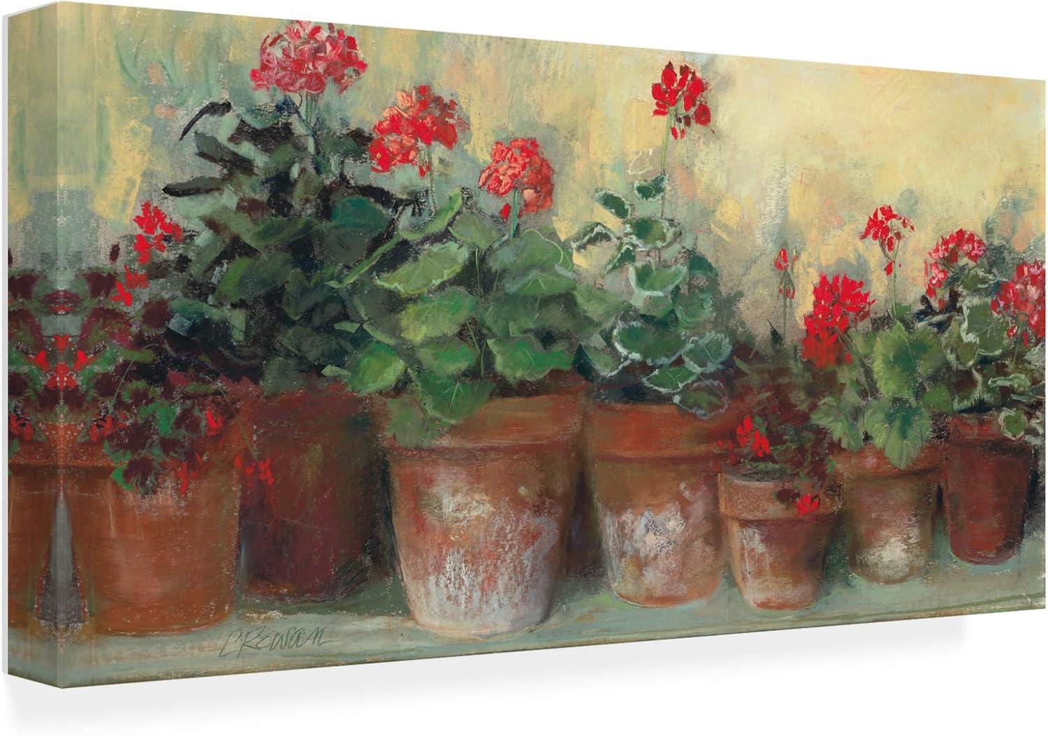 Trademark Fine Art -Carol Rowan 'Kathleens Geraniums' Canvas Art