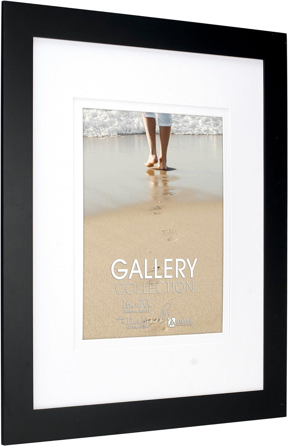 Black Wood 16x20 Picture Frame with White Mat