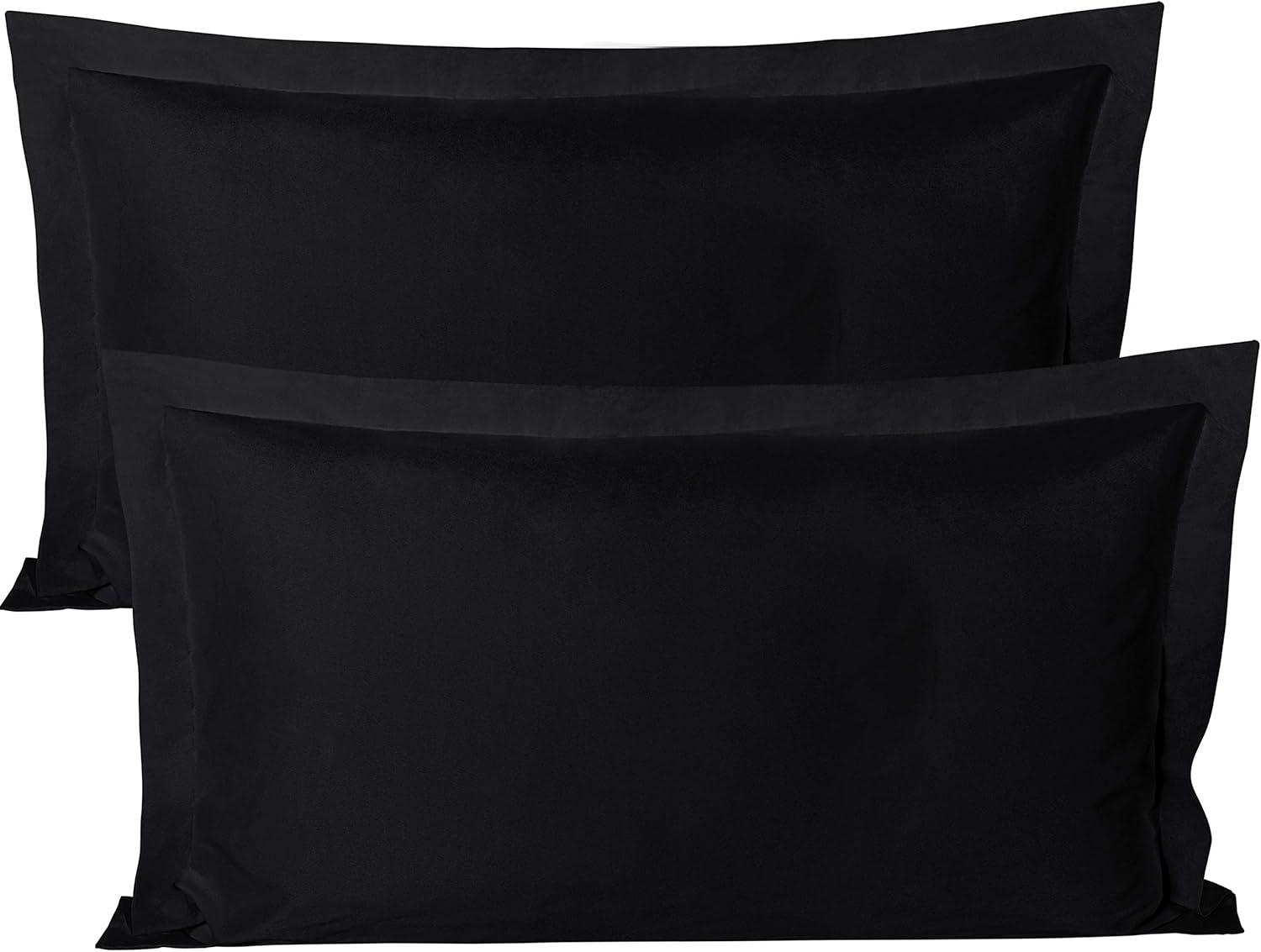 King Size Black Double Brushed Microfiber Pillowcases