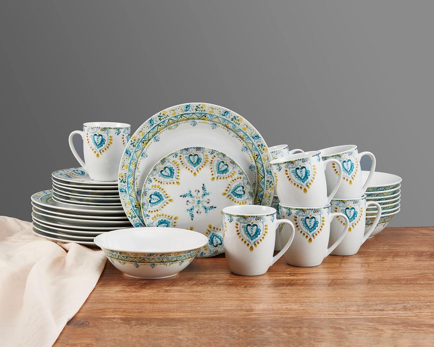 Fitz and Floyd Fitz and Floyd Jodhpur 32-Piece Porcelain Dinnerware Set, Service for 8