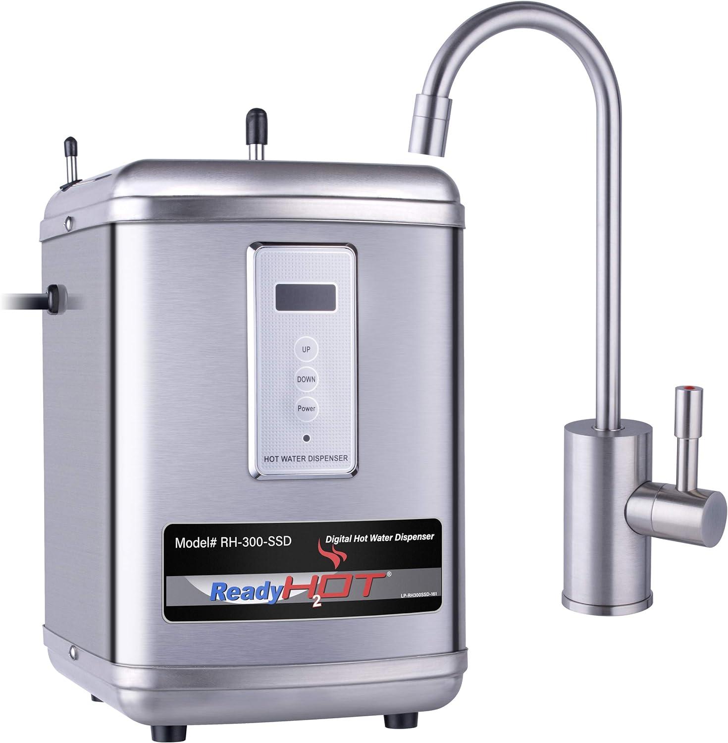 Ready Hot 41-RH-300-F570-BN Digital Kitchen Hot Water Dispenser with Brushed Nickel Single Handle Faucet 1300W