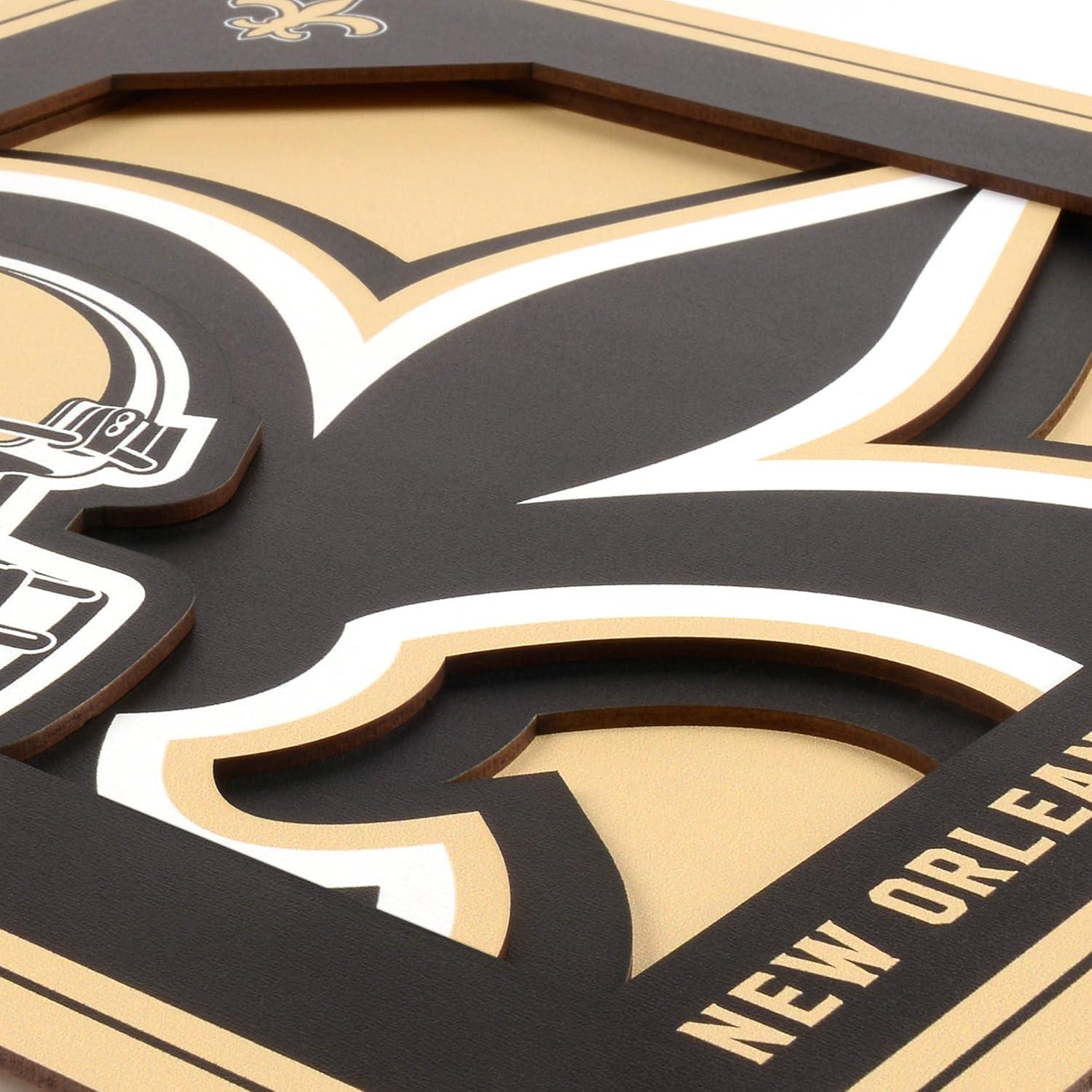 YTF NFL New Orleans Saints 3D Logo Series Wall Art 12X12