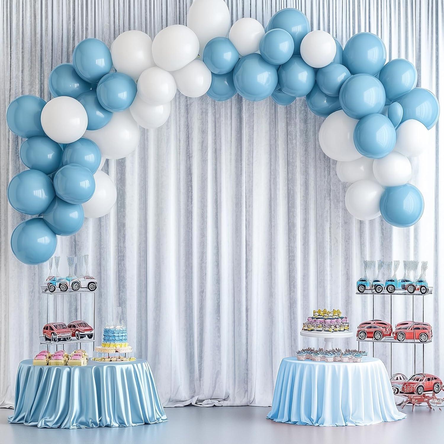 10x10ft White Backdrop Curtain for Parties Wrinkle Free Wedding Baby Curtain Backdrops for Birthday Party