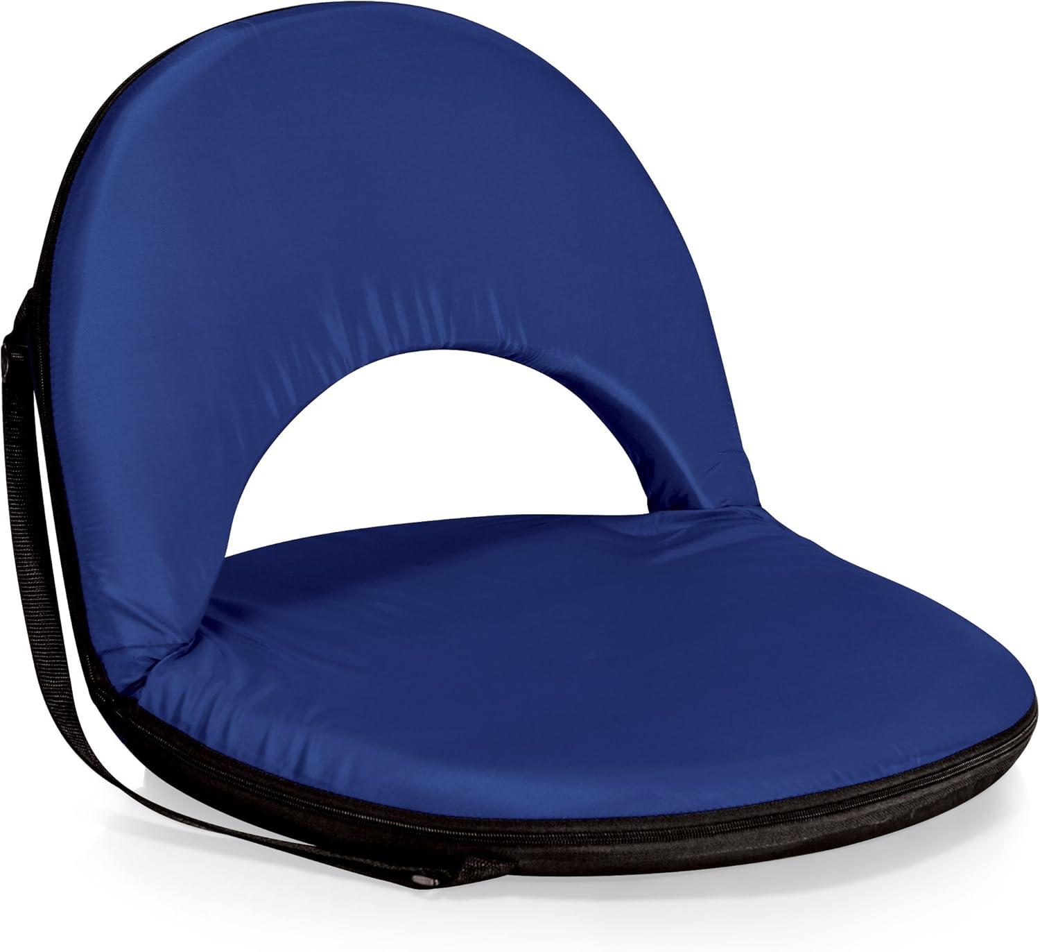 Navy Blue Oniva Portable Reclining Stadium Seat with High-Density Foam