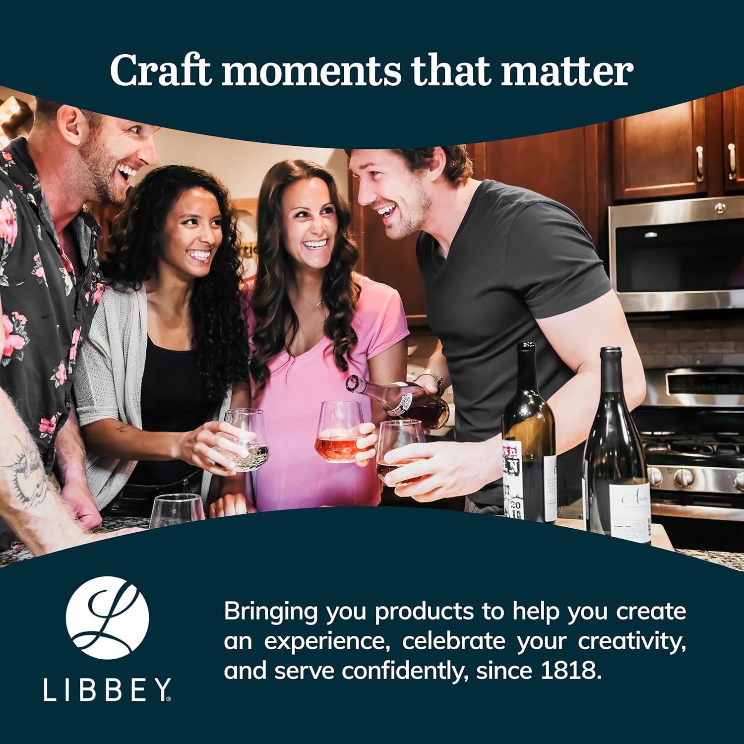 Libbey Hammered Libbey Base All-Purpose Stemless Wine Glasses (Set of 8)
