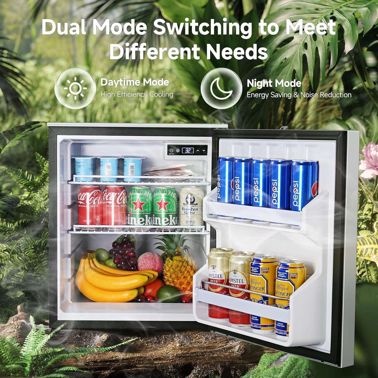 1.6 cu.ft. 45L RV Fridge and Freezer, Car Refrigerator with Lock, (-4℉-46℉) Outdoor Refrigerator in Black