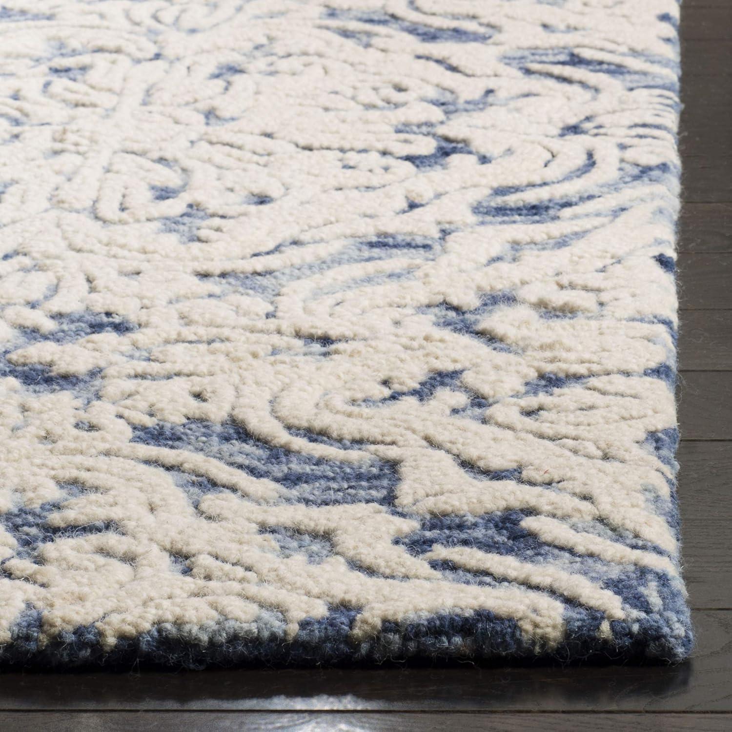 Blossom BLM103 Hand Tufted Runner Rug - Blue/Ivory - 2'3"x8' - Safavieh.