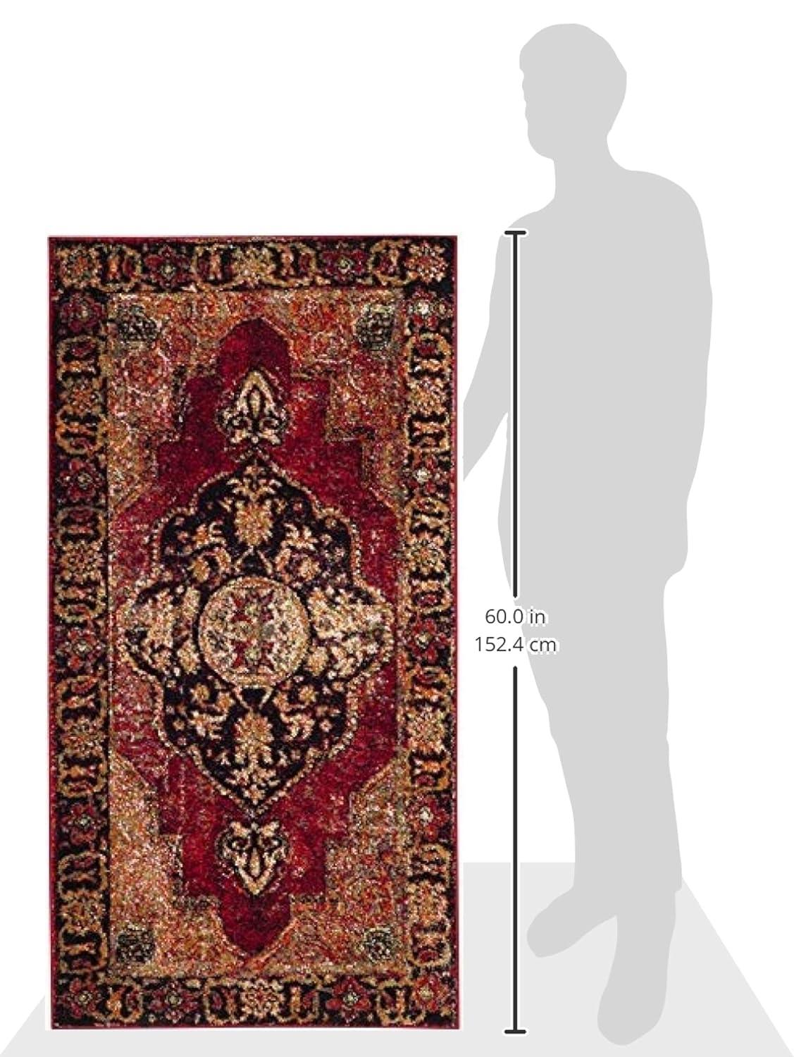 Vintage Hamadan VTH219 Power Loomed Indoor Accent Rug - Red/Multi - 2'7"x5' - Safavieh