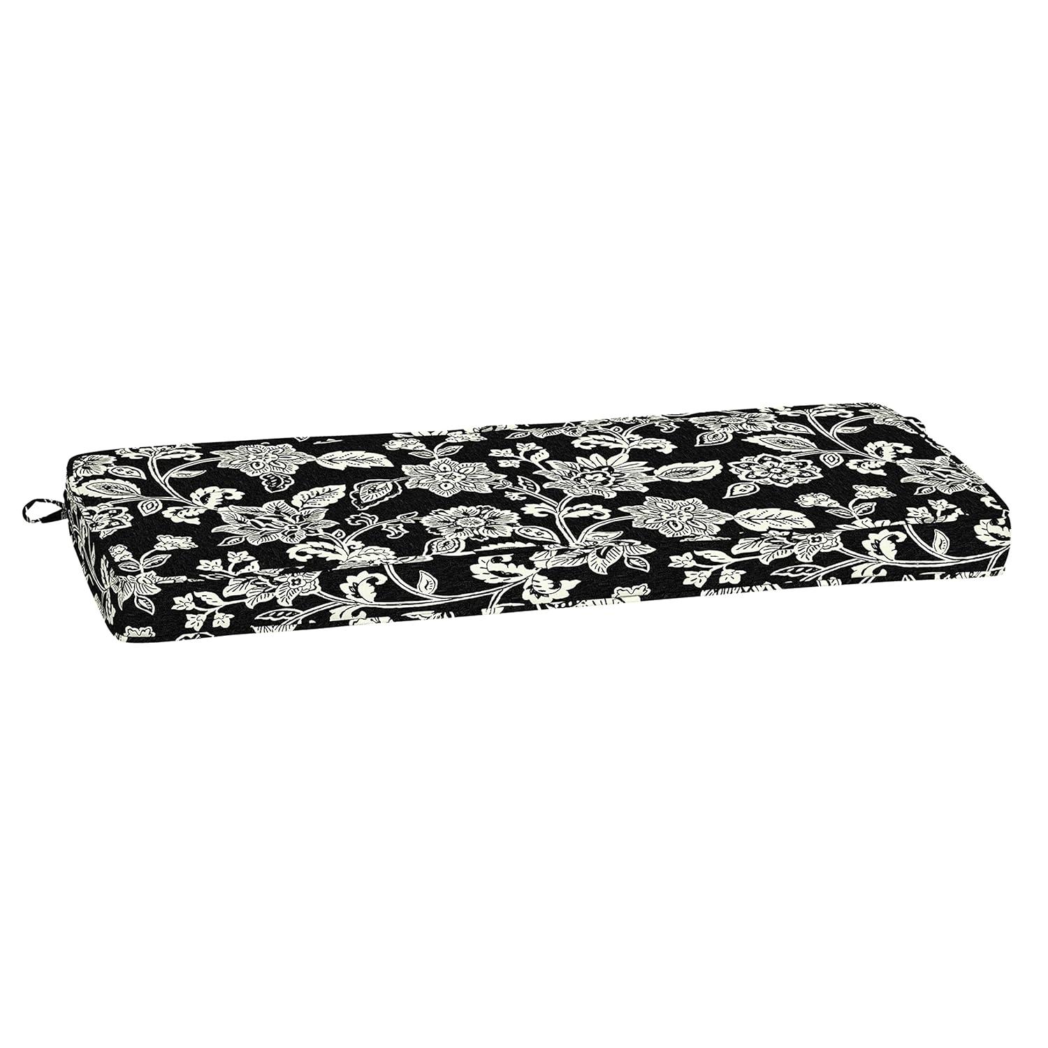 Arden Selections ProFoam Essentials Outdoor Bench Cushion 18 x 46, Ashland Black Jacobean
