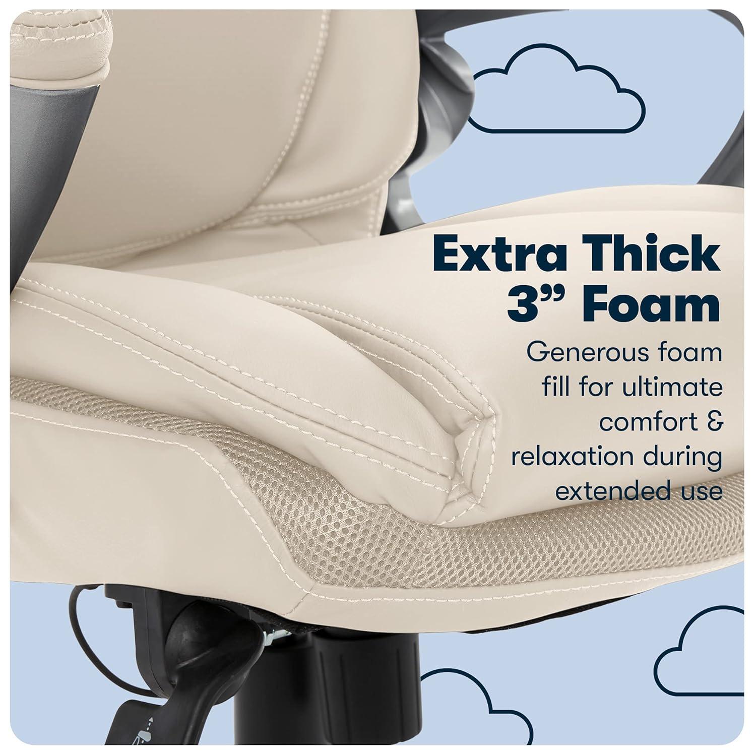 Serta Bryce Executive Office Chair with Patented AIR Lumbar Technology and Layered Body Pillows