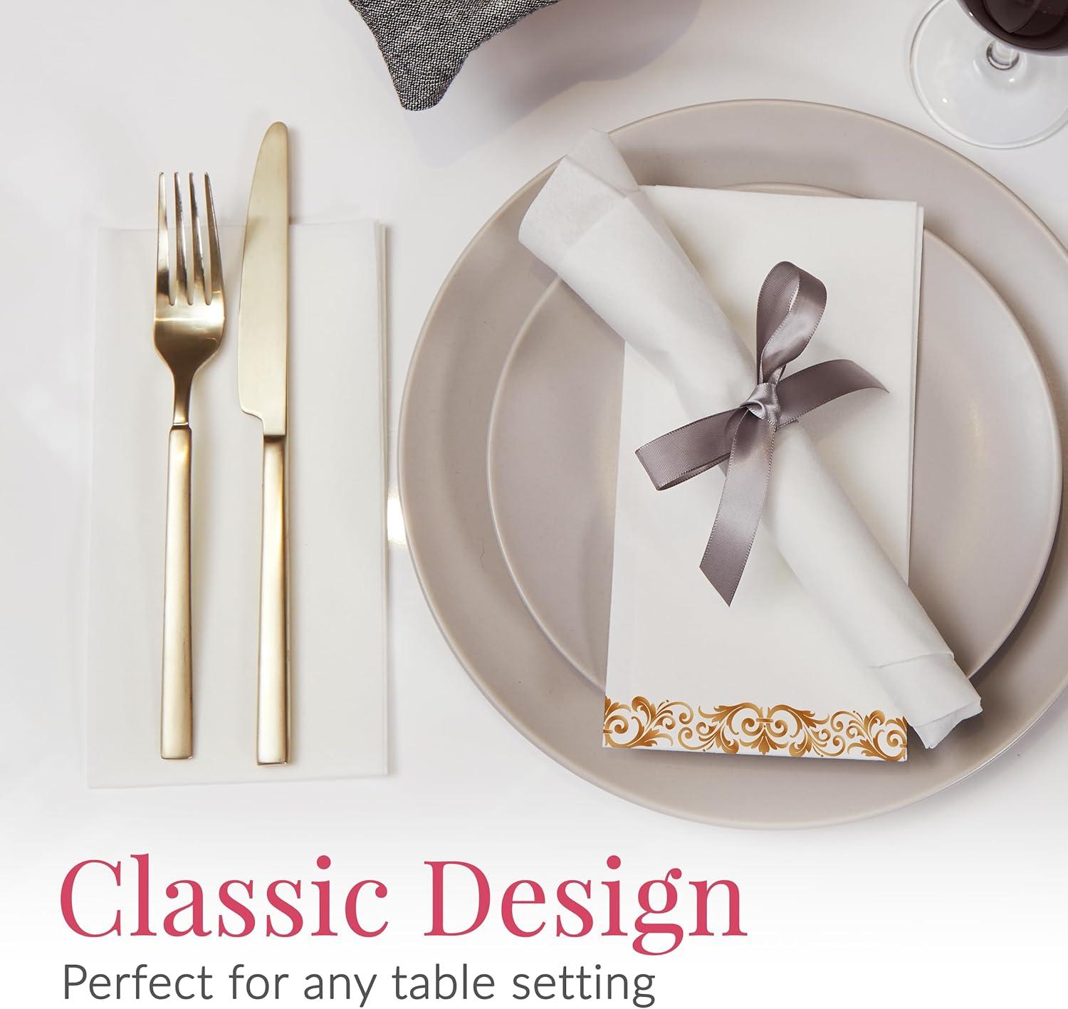 Prestee Feel Disposable Napkins-50 Linen, White