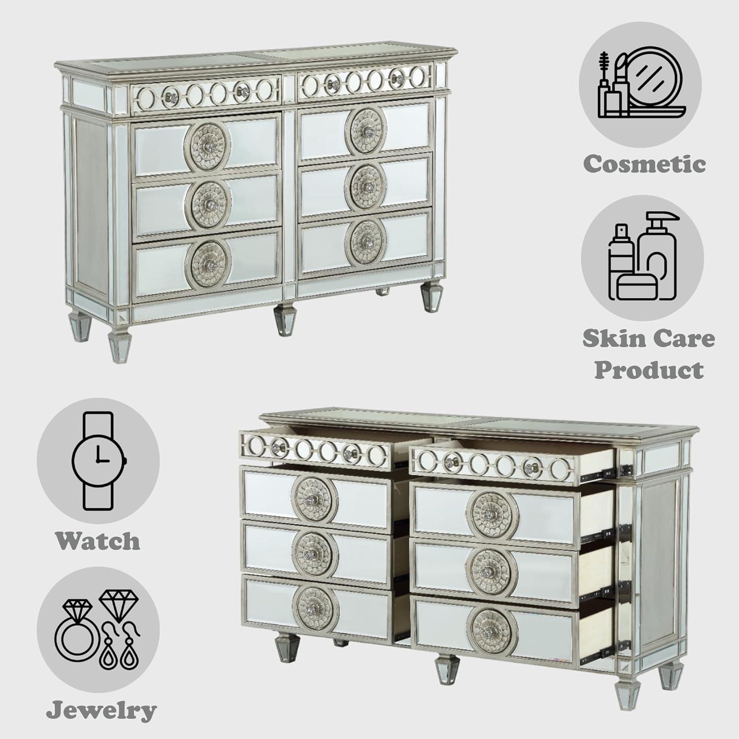 Acme Furniture Varian Dresser, Mirrored